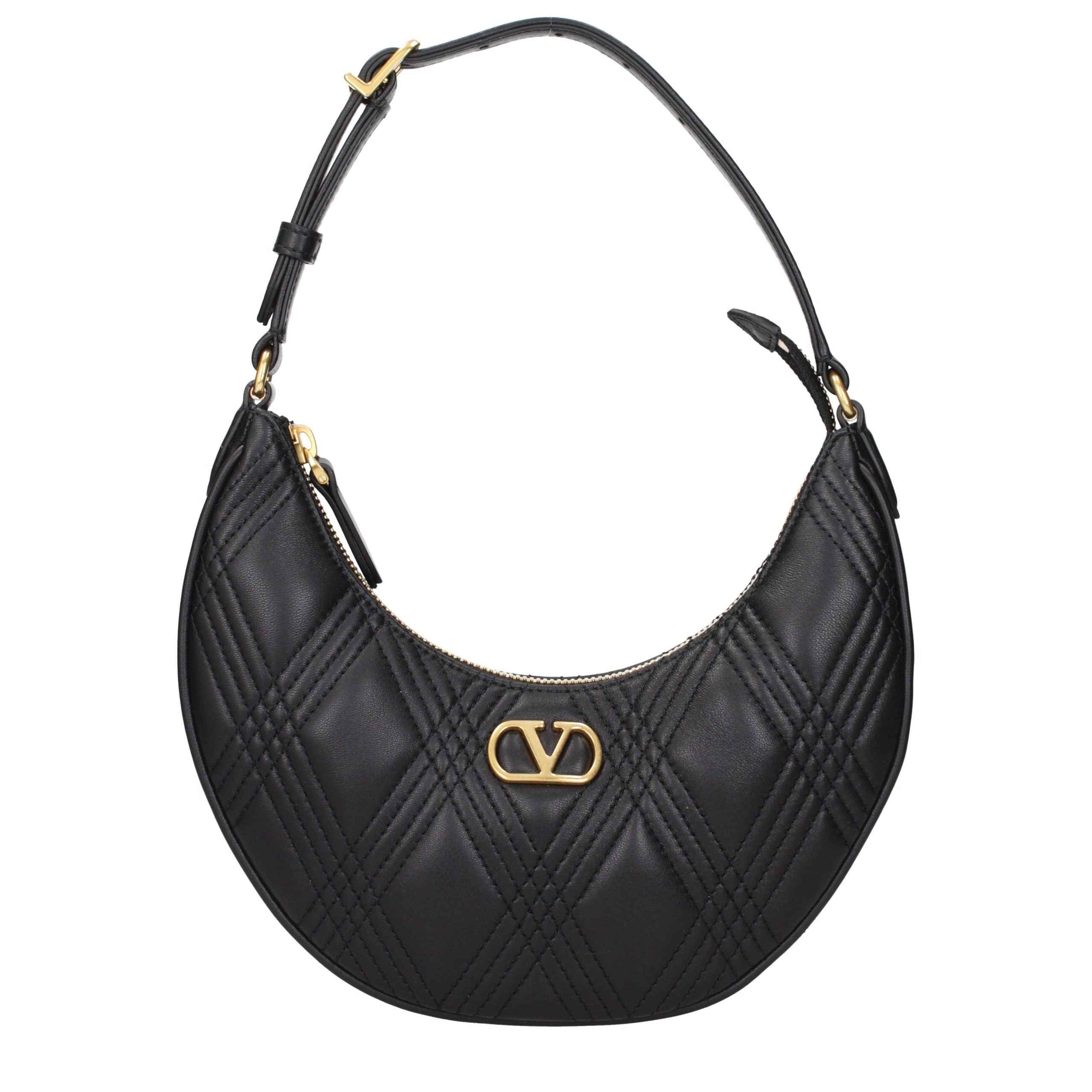 Valentino Garavani Black Leather Shoulder Bag