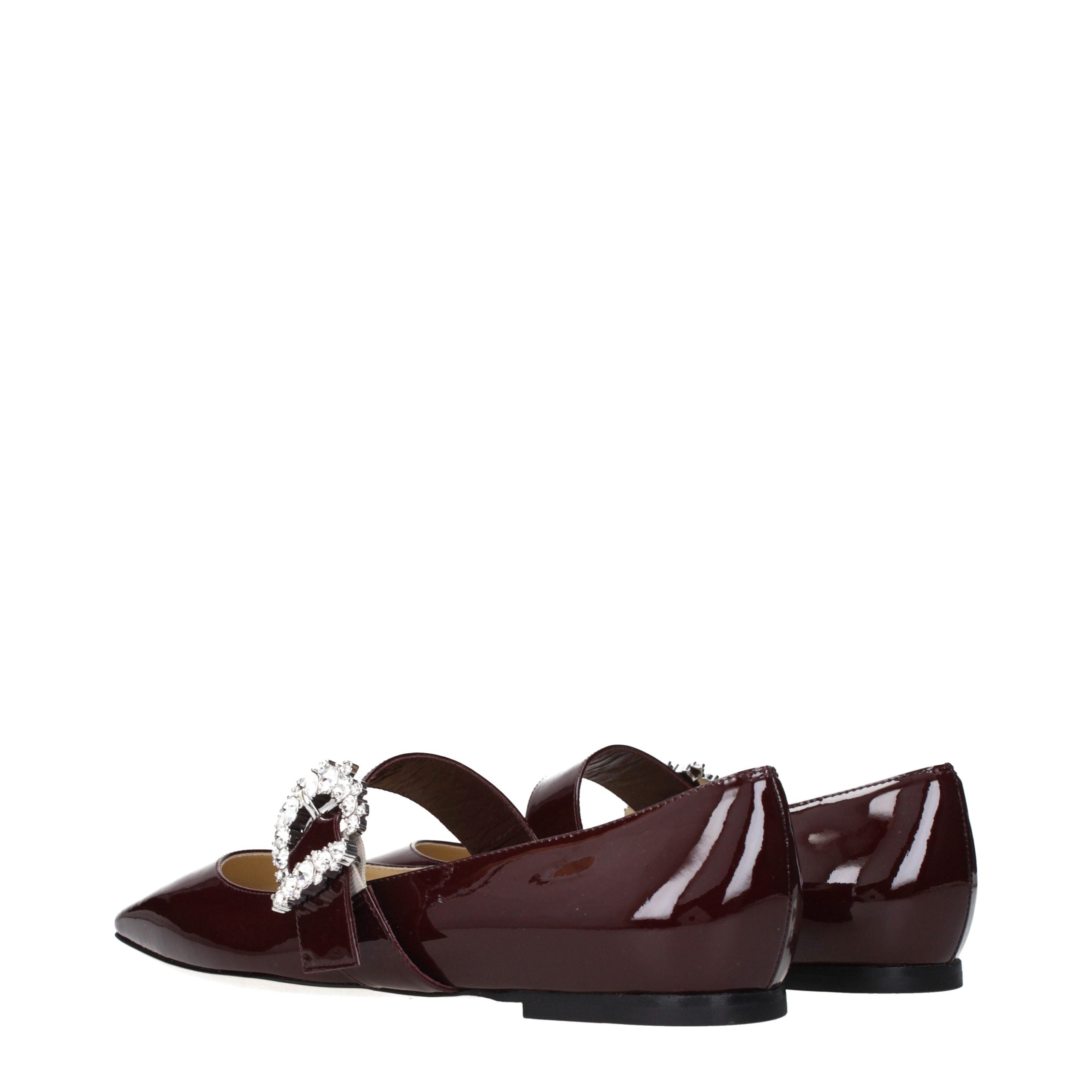 Jimmy Choo Red Leather Ballet Flats