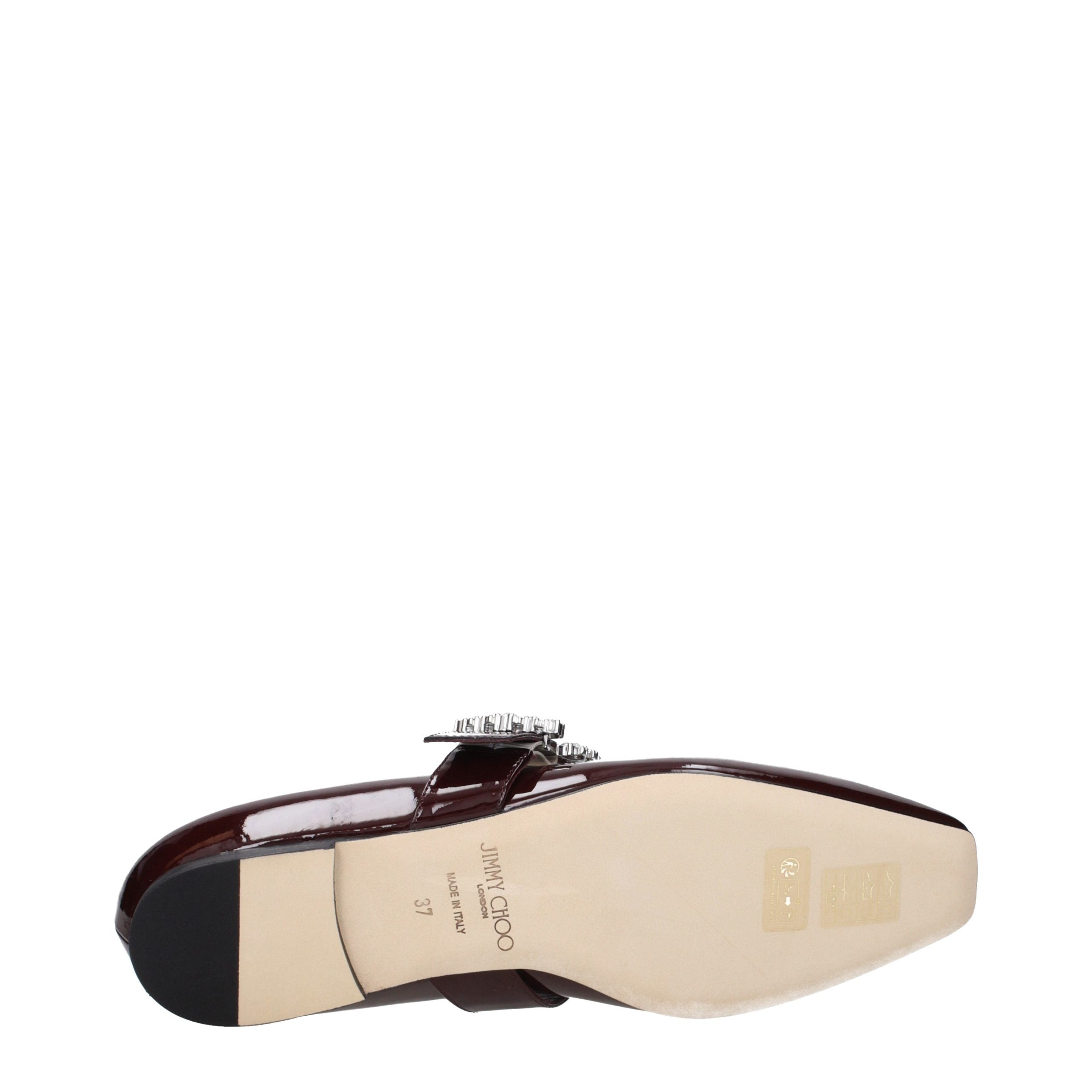 Jimmy Choo Red Leather Ballet Flats