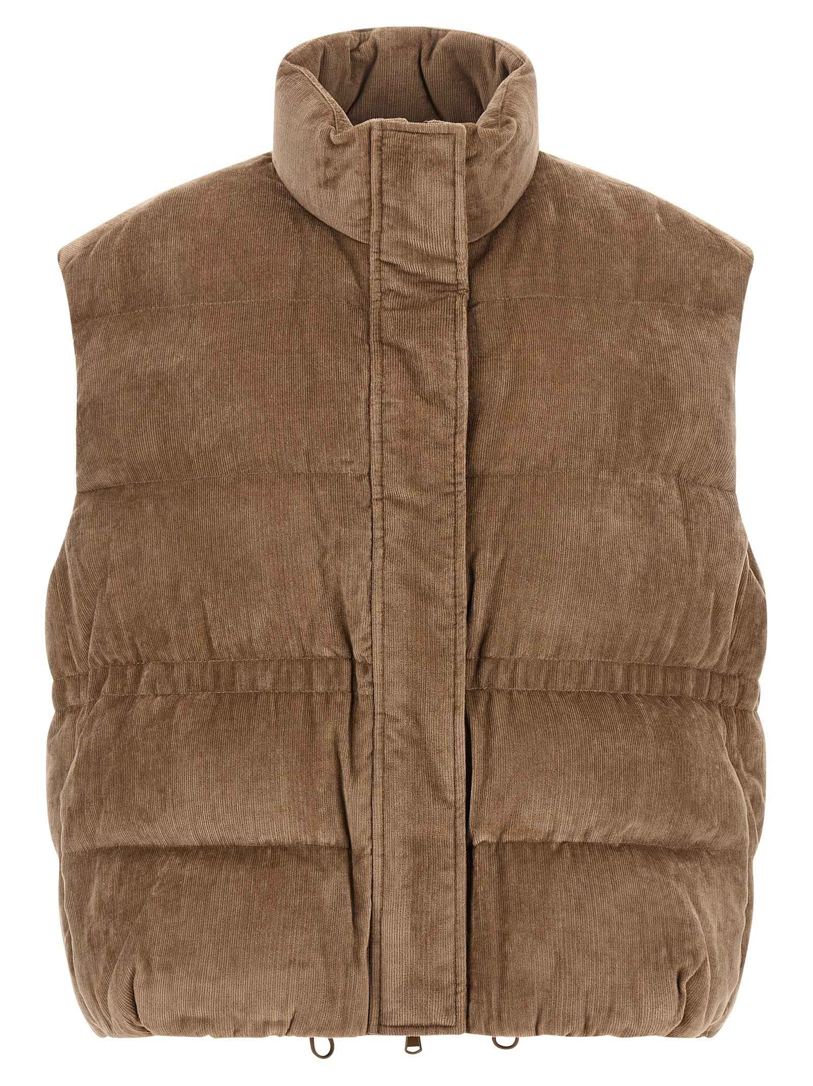 Brunello Cucinelli Beige Viscose Sleeveless Jacket