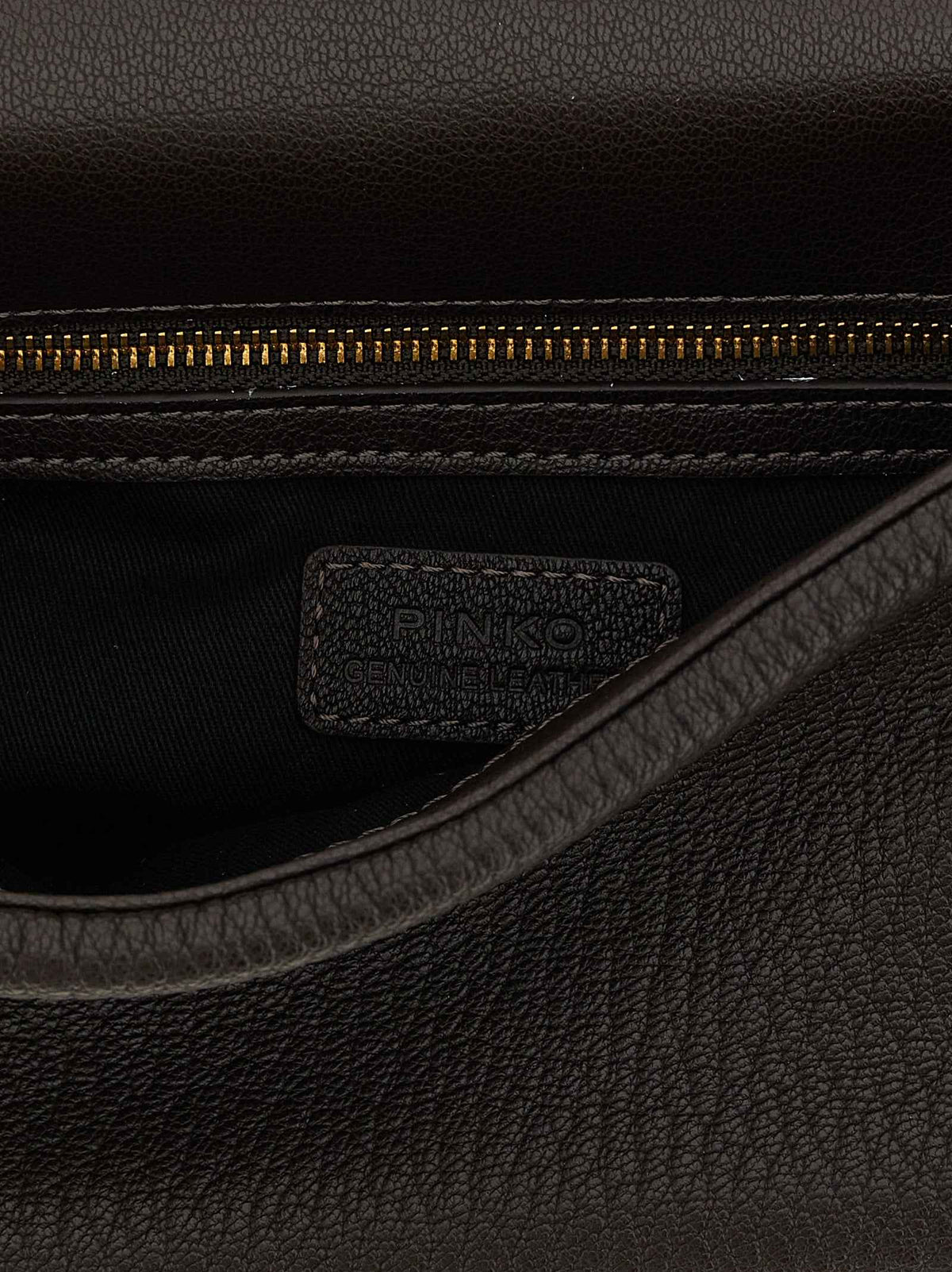 PINKO Brown Lamb Leather Crossbody Bag