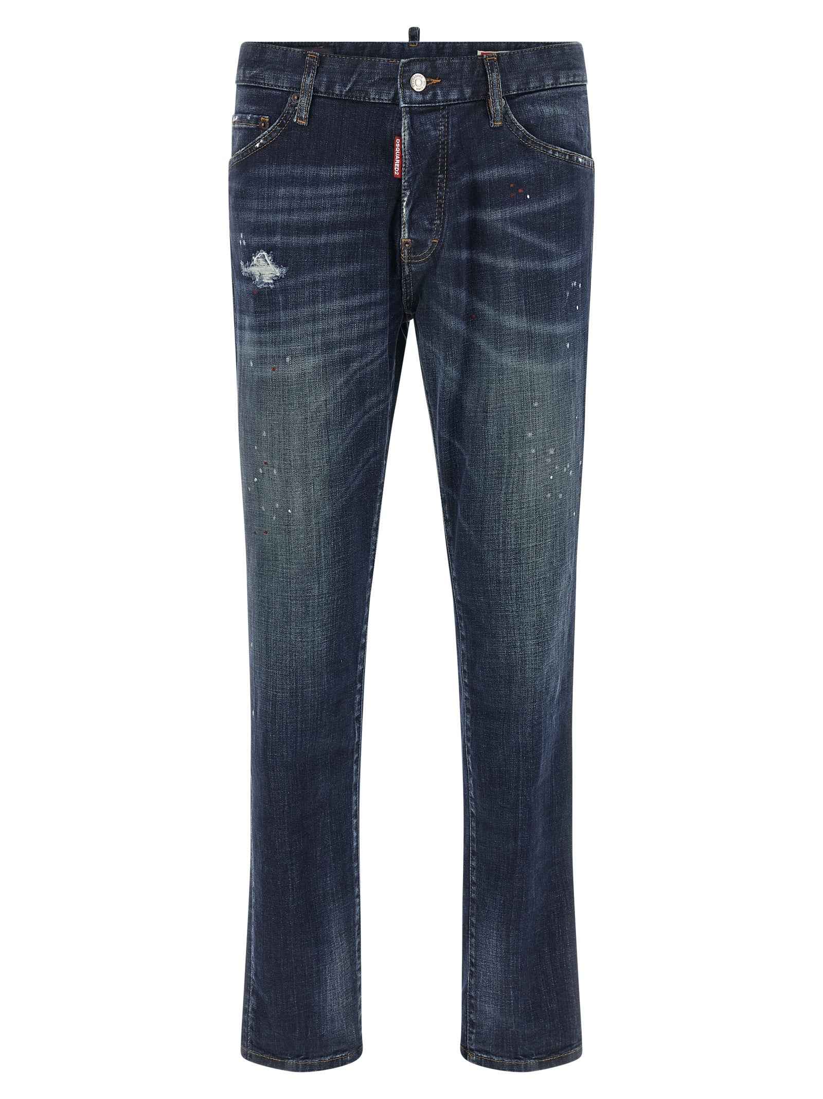 Dsquared² Blue Cotton Straight-Leg Jeans