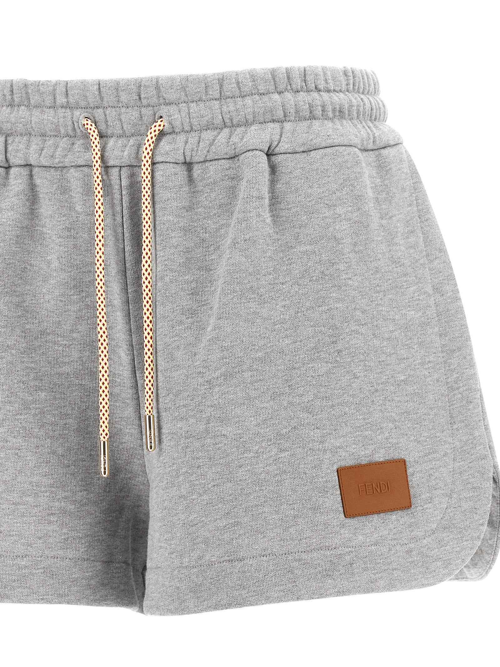 Fendi Gray Cotton Bermuda Shorts