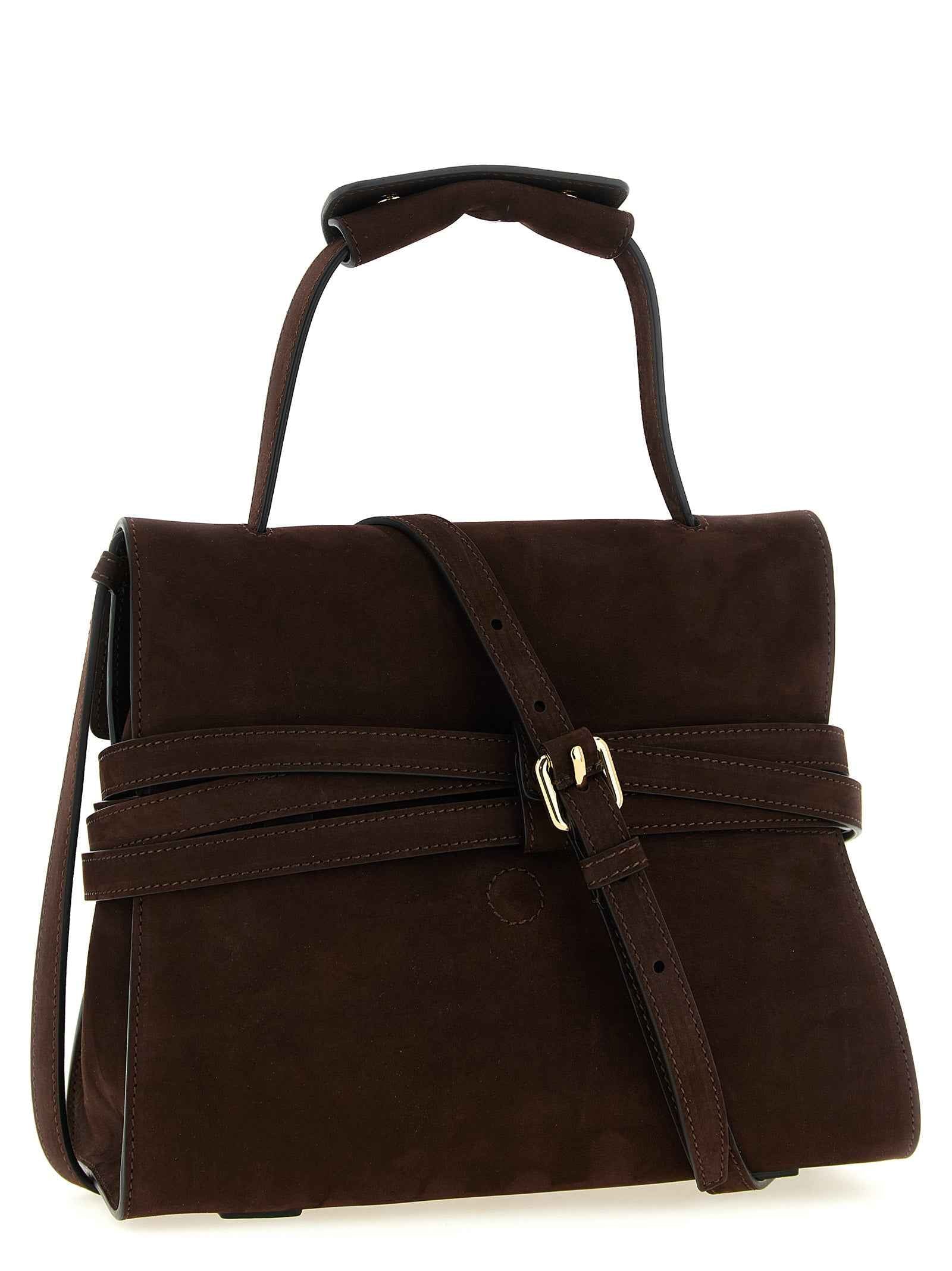 Moschino Brown Calfskin Handbag