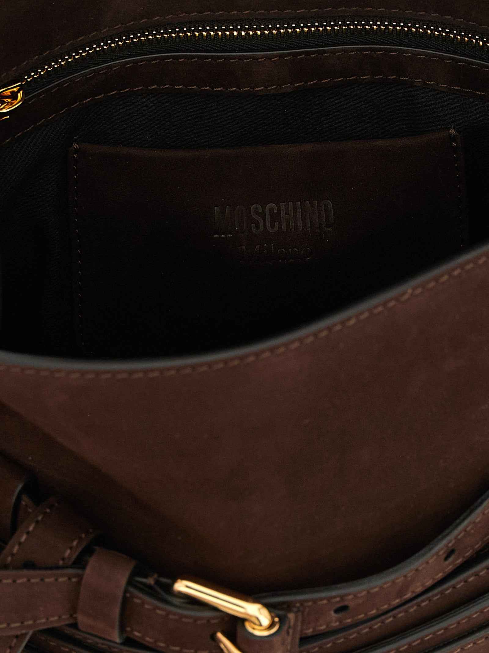 Moschino Brown Calfskin Handbag