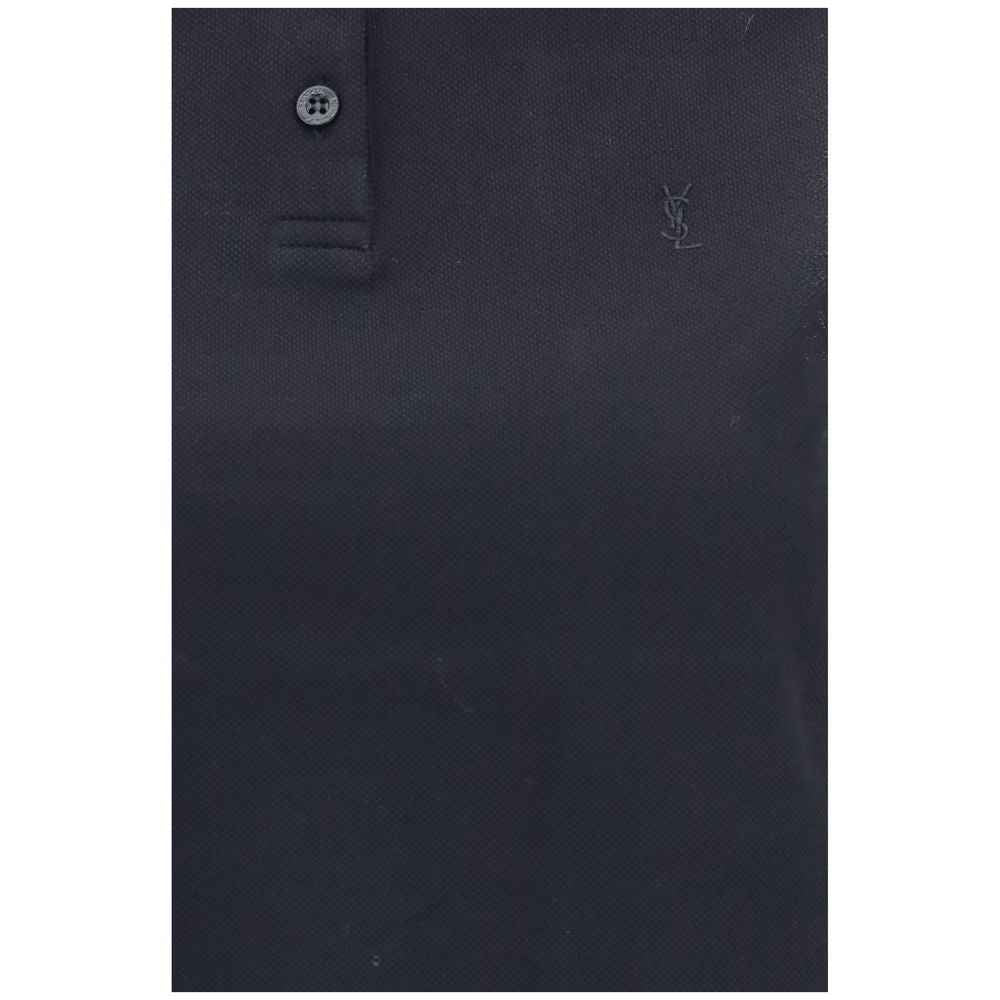 Saint Laurent Black Recycled Cotton Polo Shirt