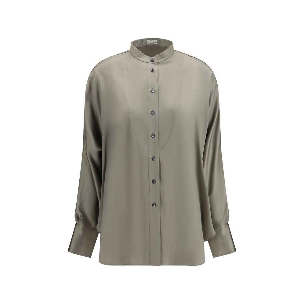 Brunello Cucinelli Bicolor Silk Shirt