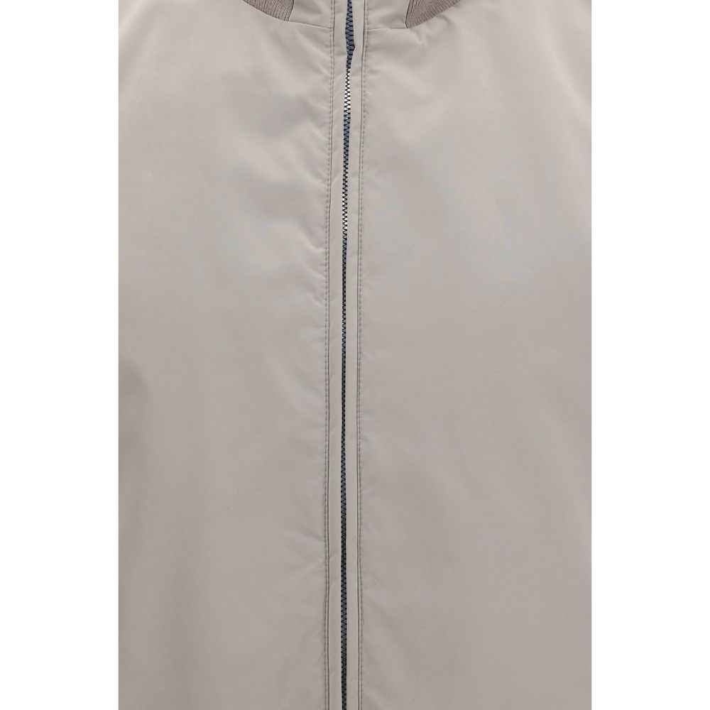 Brunello Cucinelli Gray Polyester Sleeveless Jacket