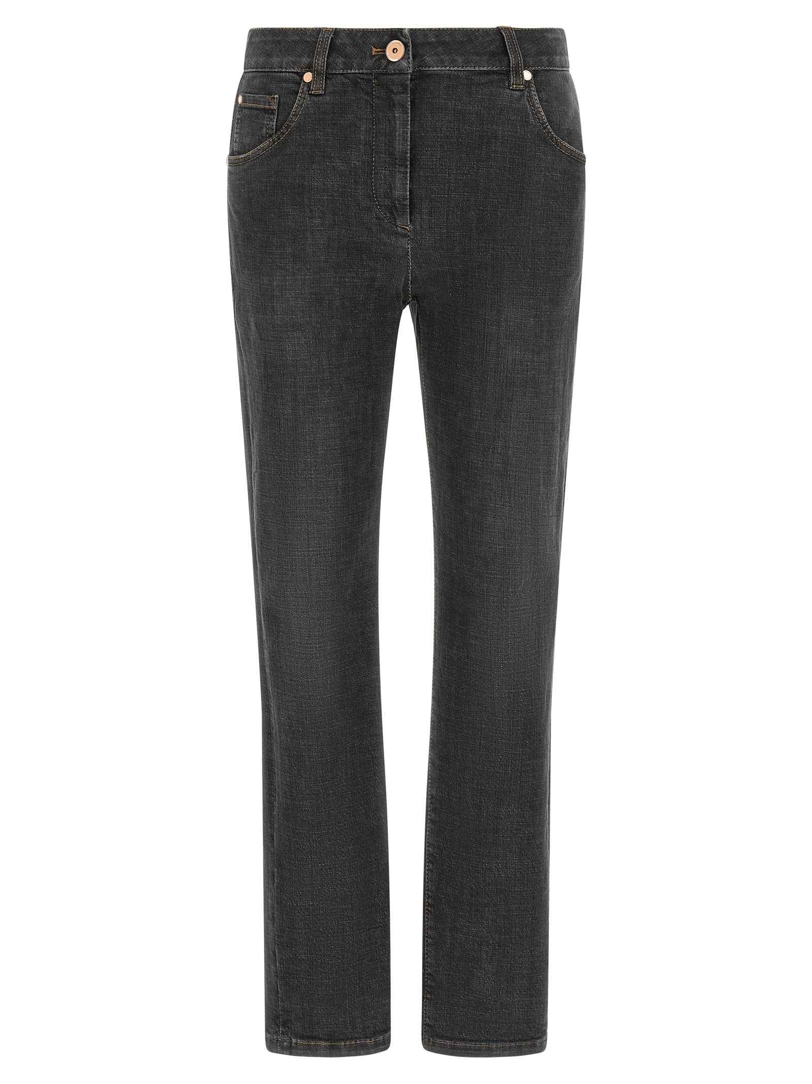 Brunello Cucinelli Gray Cotton Slim Fit Jeans