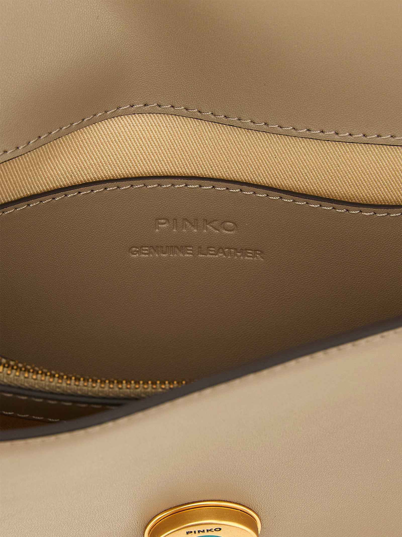 PINKO Gray Calfskin Crossbody Bag