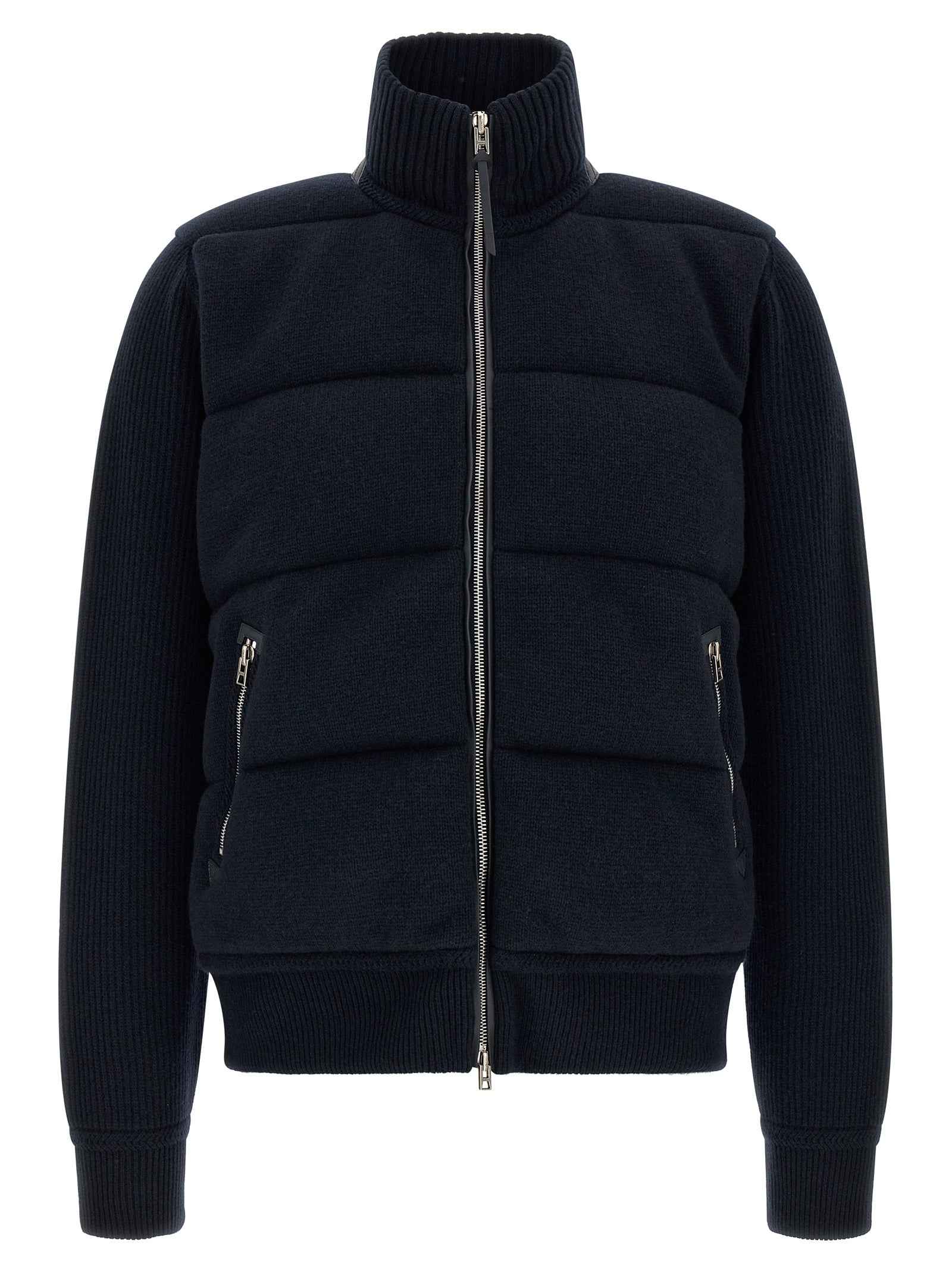 Tom Ford Blue Virgin Wool Full-Length Jacket