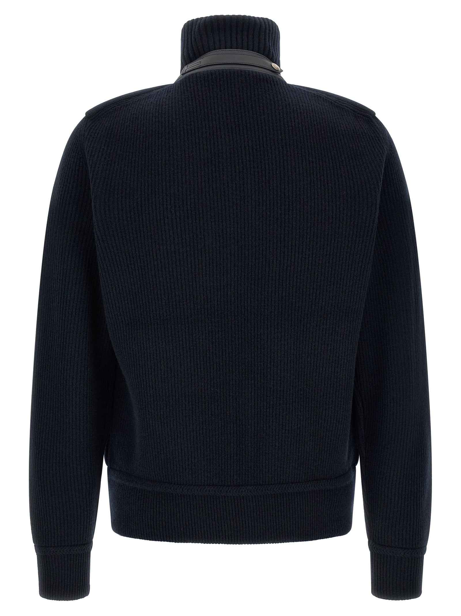 Tom Ford Blue Virgin Wool Full-Length Jacket