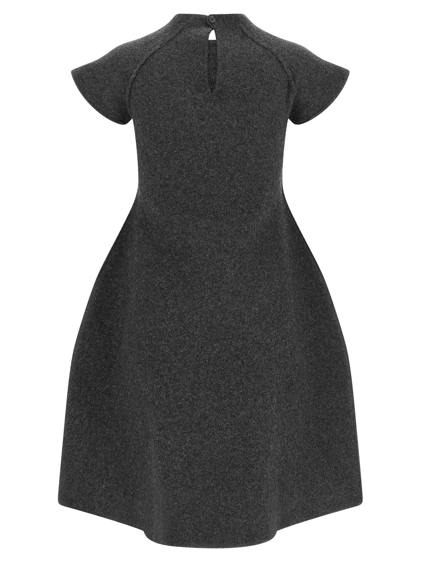 Jil Sander Gray Virgin Wool Midi Dress
