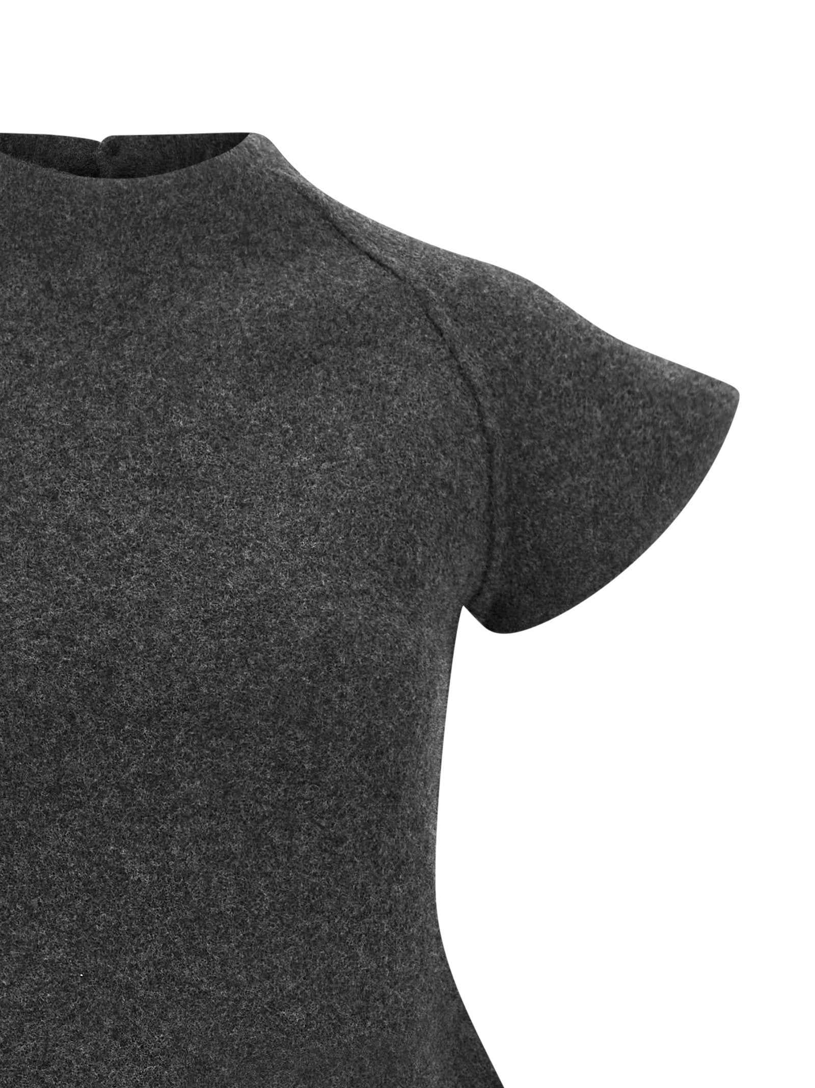 Jil Sander Gray Virgin Wool Midi Dress