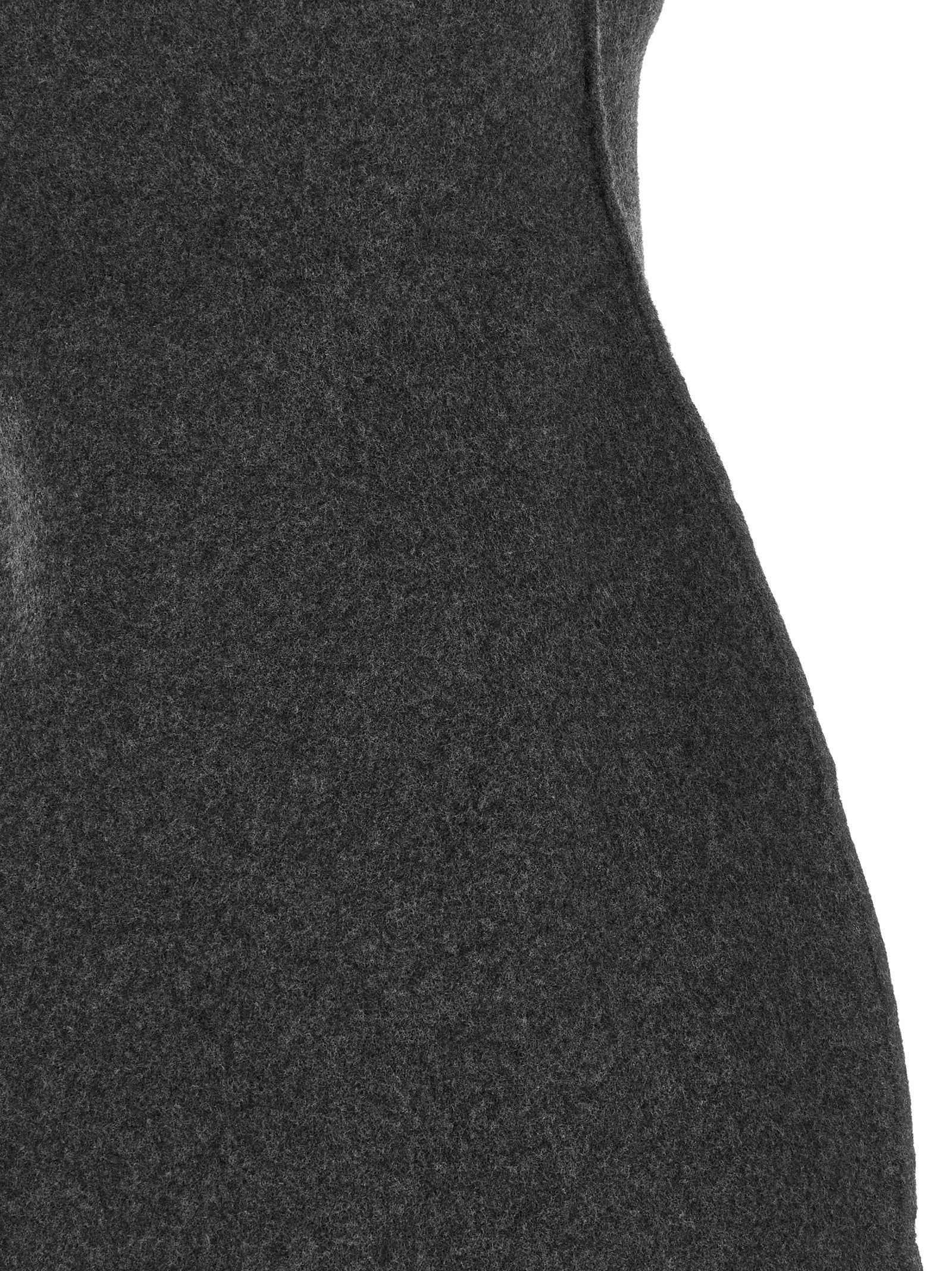 Jil Sander Gray Virgin Wool Midi Dress