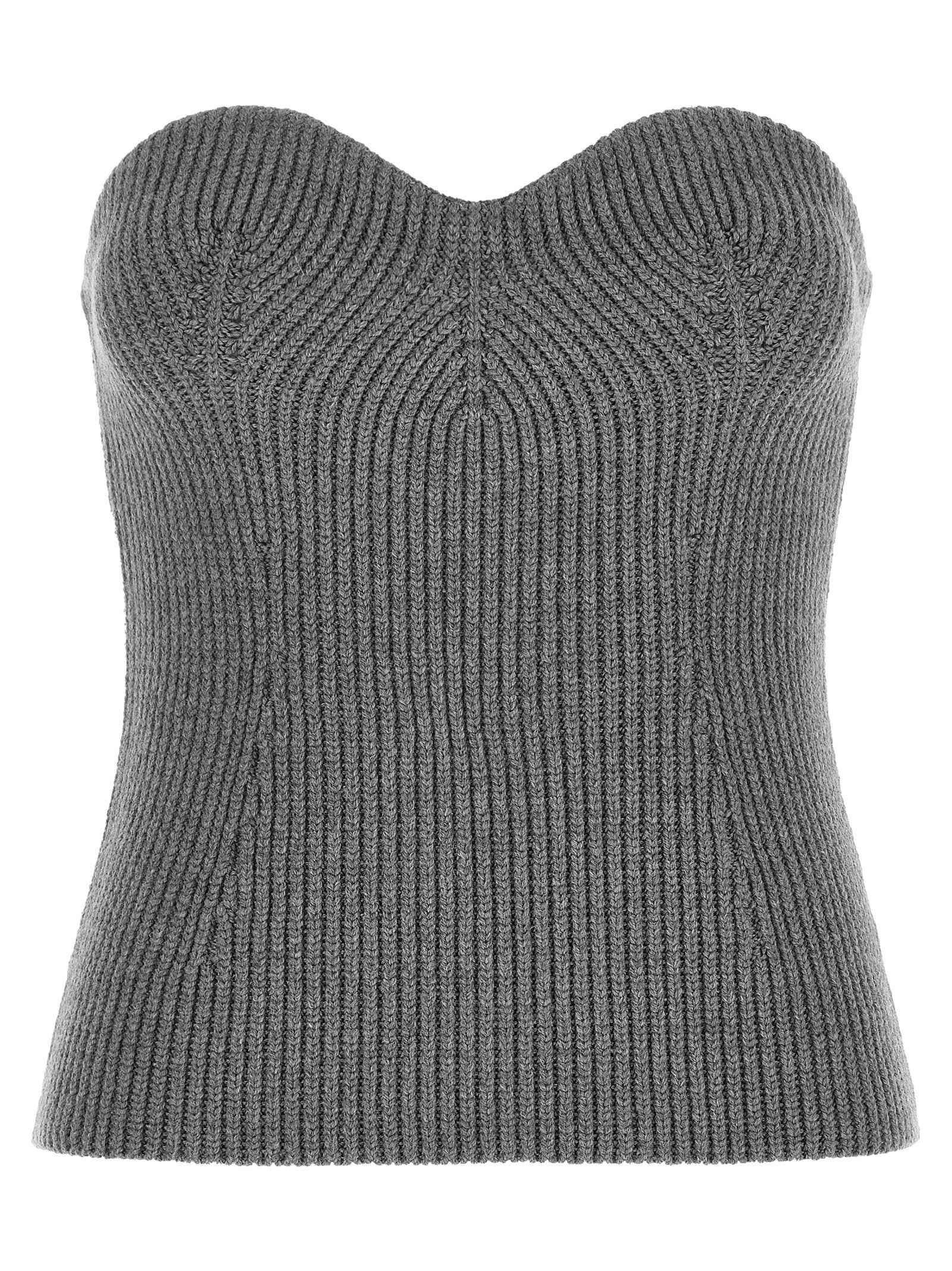 Jil Sander Gray Virgin Wool Blouse