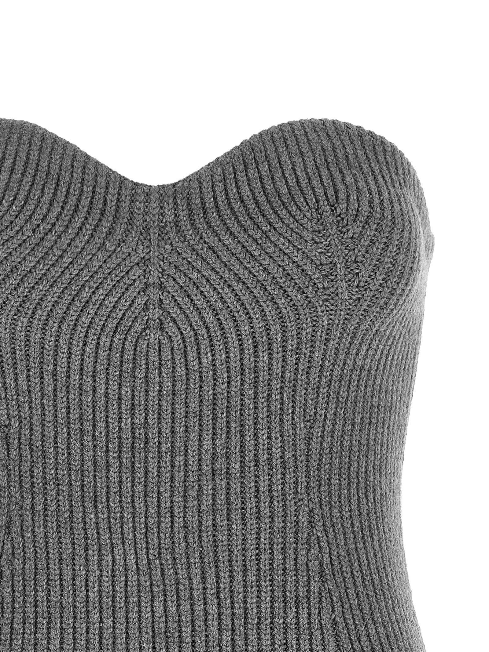 Jil Sander Gray Virgin Wool Blouse