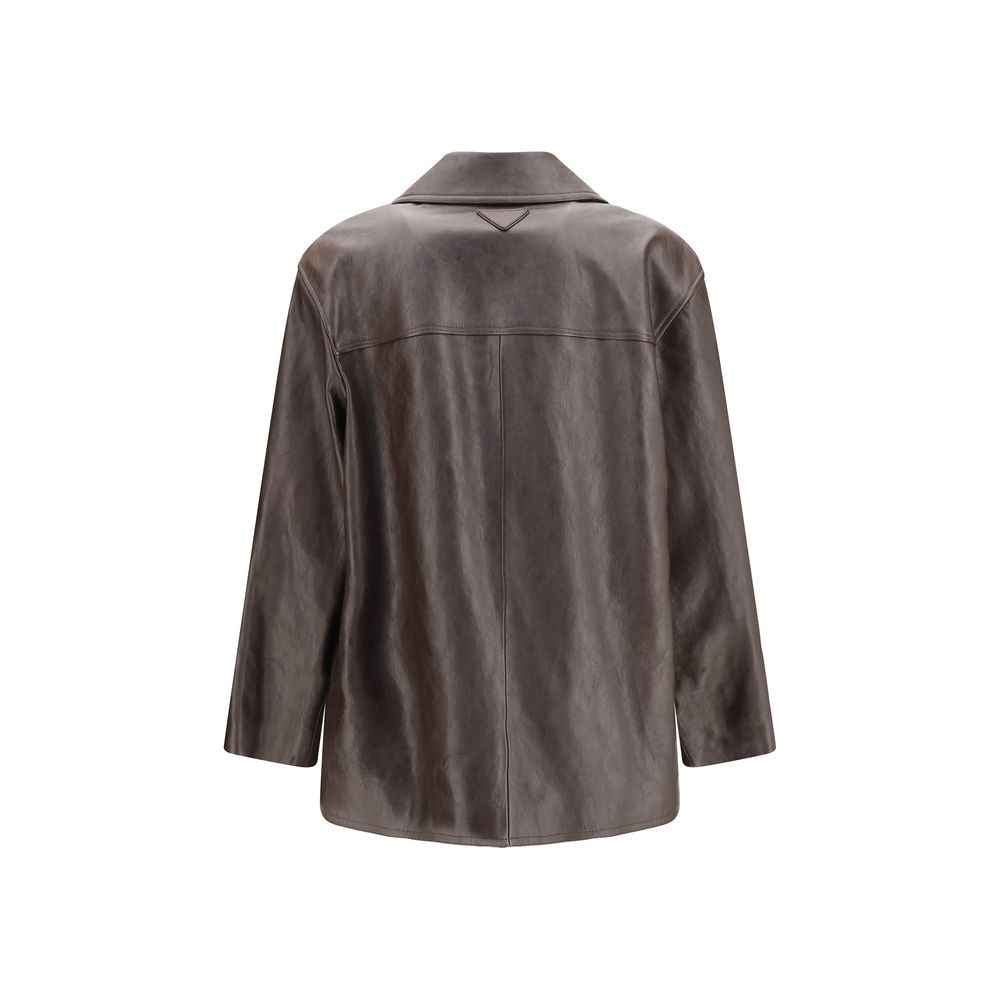 Saint Laurent Black Wool Oves Aries Leather Jacket