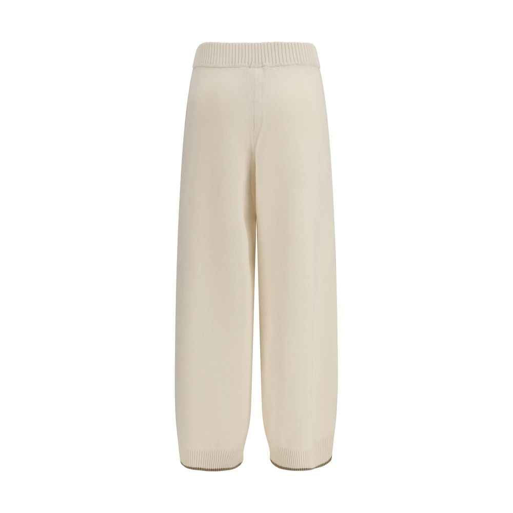 Brunello Cucinelli White Cashmere Casual Pants