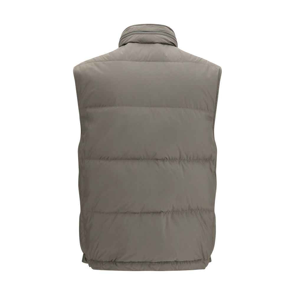 Brunello Cucinelli Gray Polyester Sleeveless Jacket