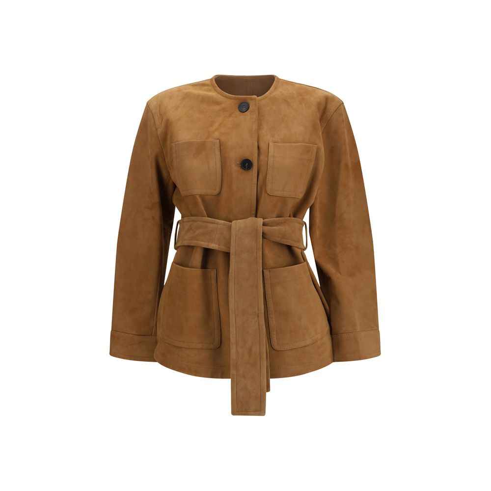 Max Mara Brown Lamb Leather Leather Jacket
