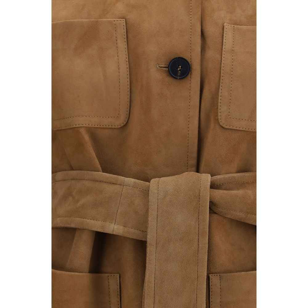 Max Mara Brown Lamb Leather Leather Jacket