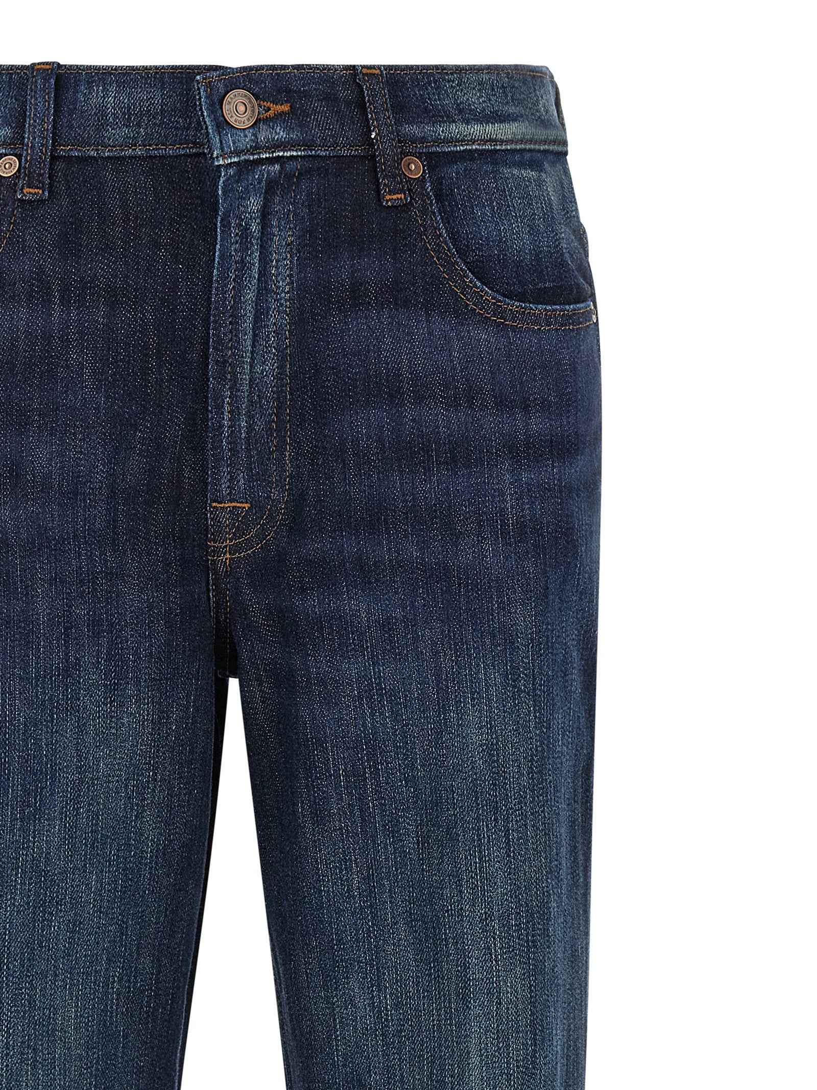 7 For All Mankind Blue Cotton Flared Jeans