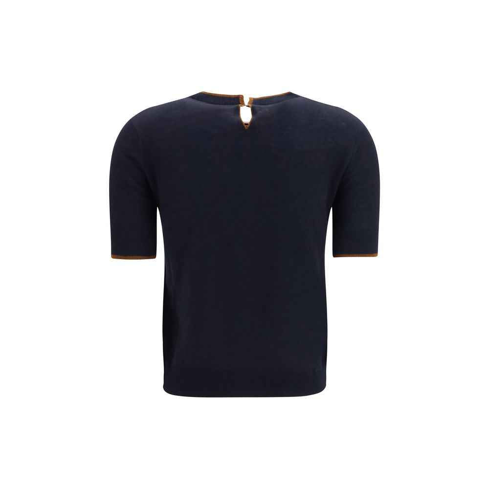 Max Mara Blue Silk T-Shirt