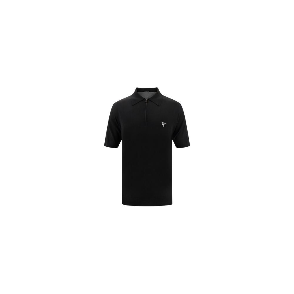 Prada Black Wool Oves Aries Polo Shirt