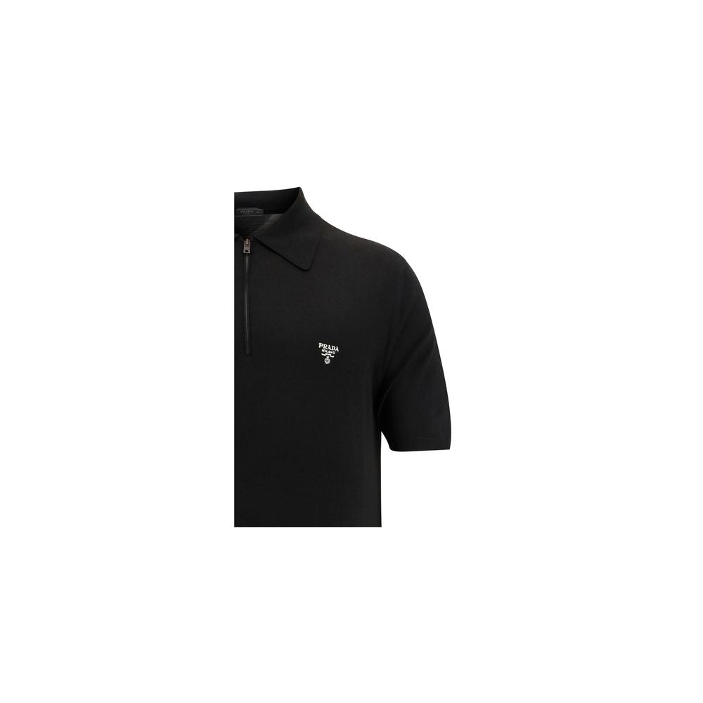 Prada Black Wool Oves Aries Polo Shirt