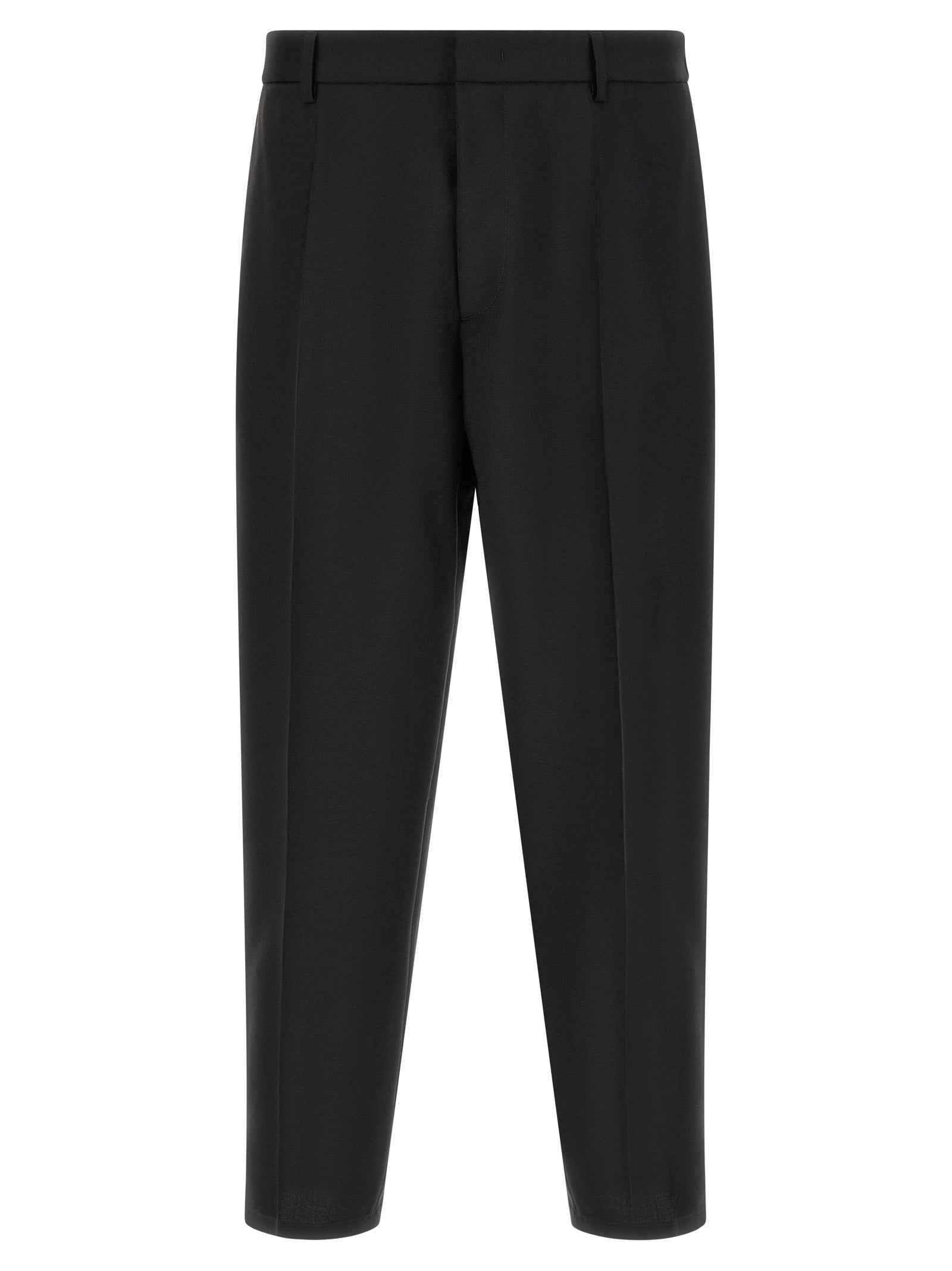 Jil Sander Black Virgin Wool Cropped Pants