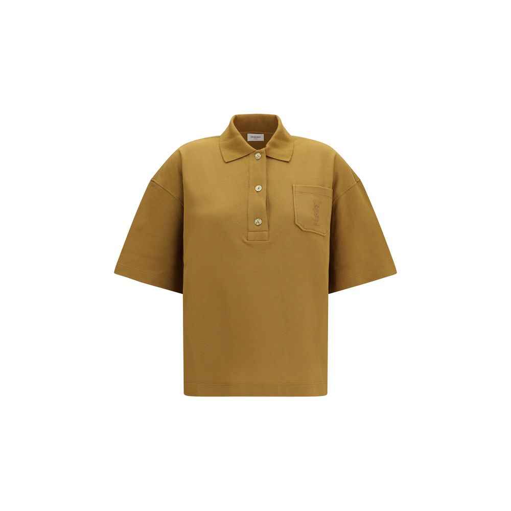 Saint Laurent Bicolor Cotton Polo Shirt