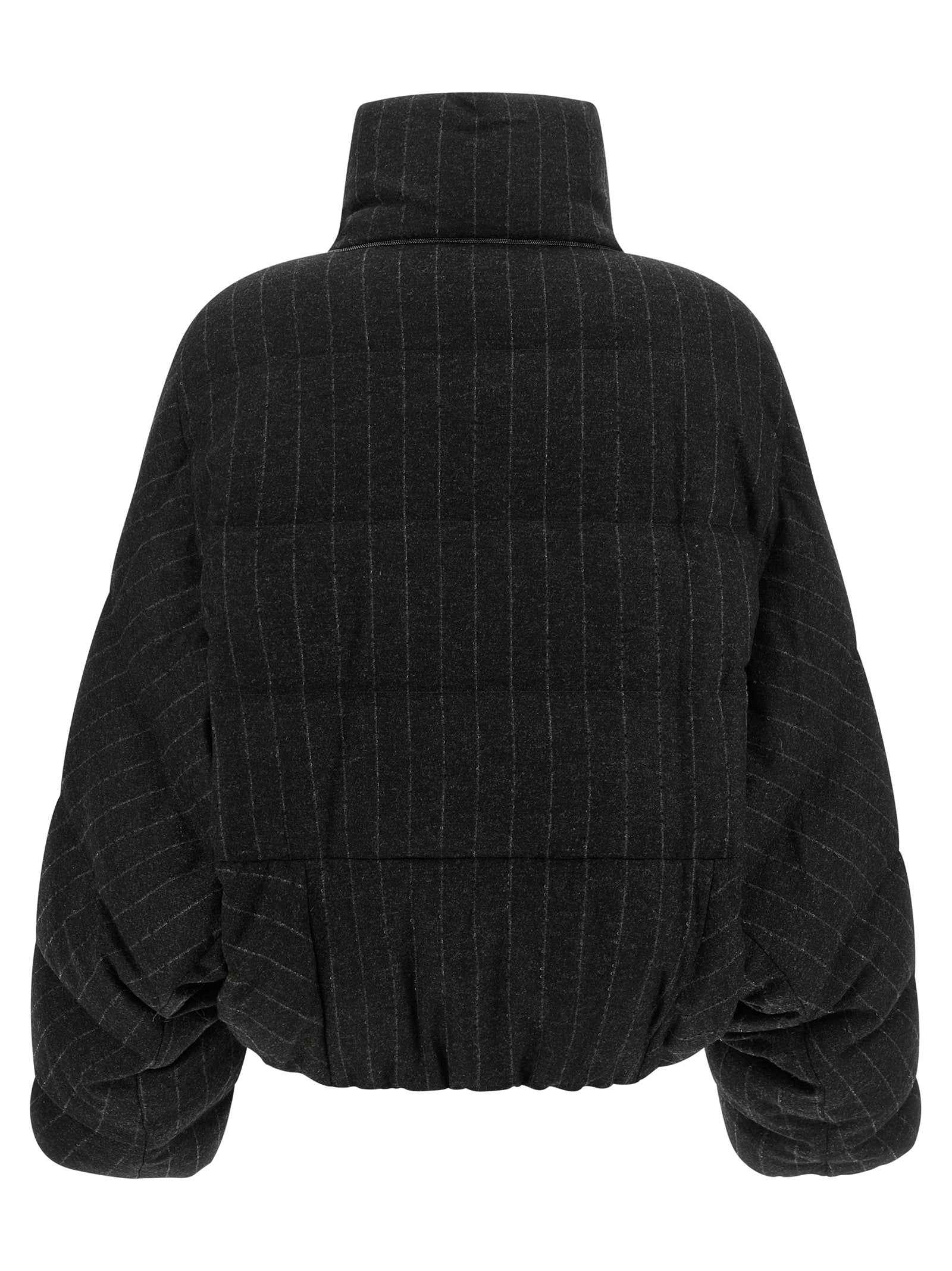 Brunello Cucinelli Gray Virgin Wool Full-Length Jacket