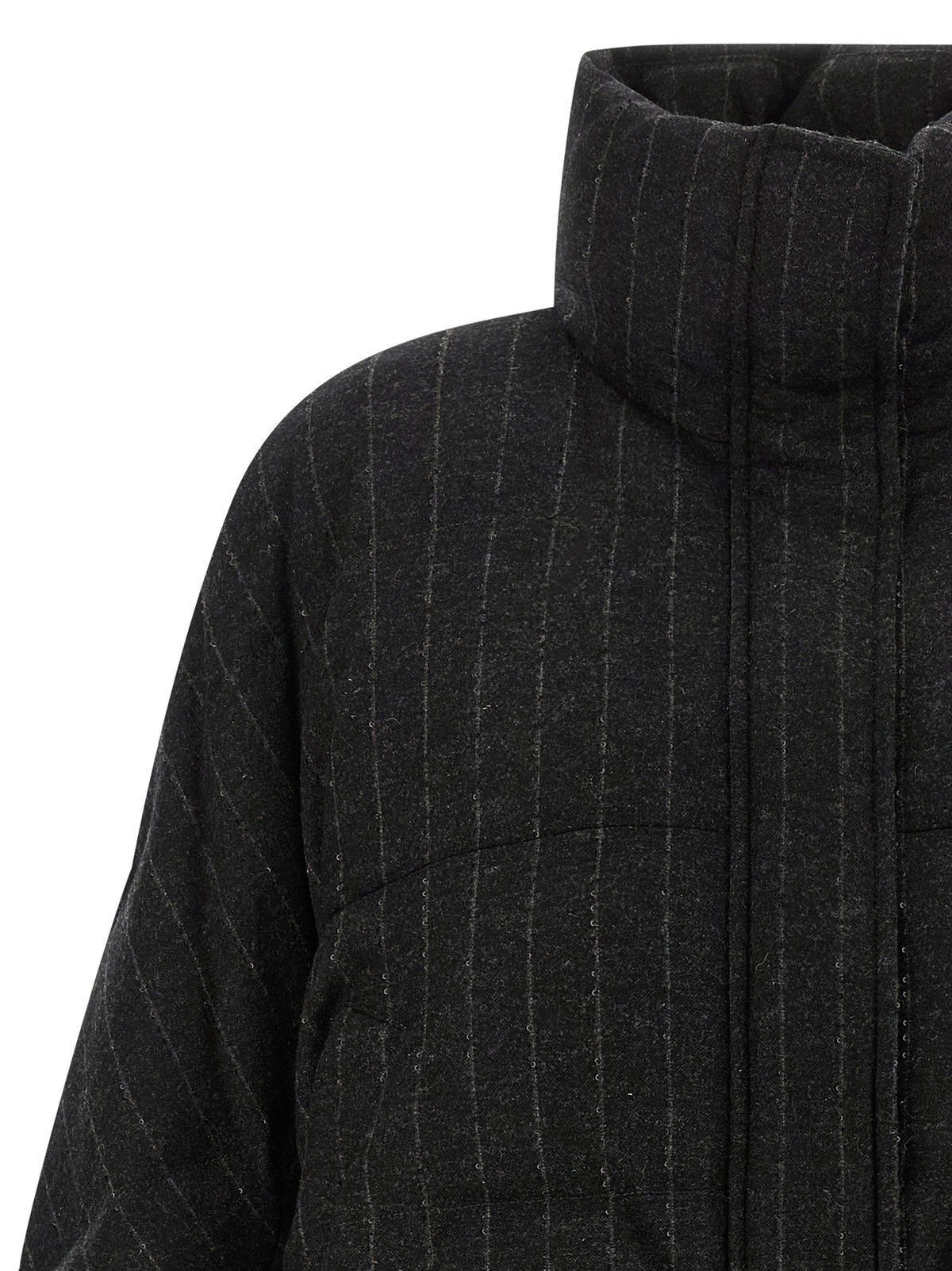 Brunello Cucinelli Gray Virgin Wool Full-Length Jacket