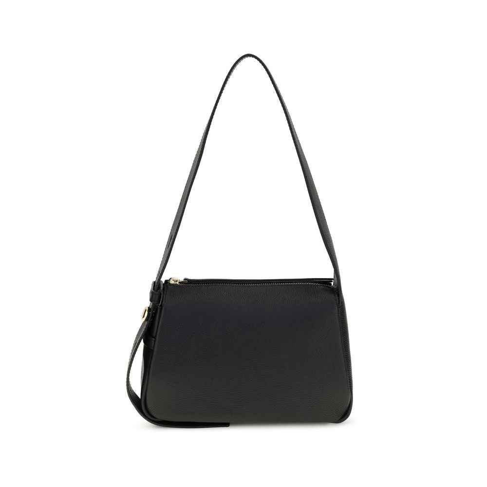Tory Burch Black Calf Leather Bos Taurus Shoulder Bag