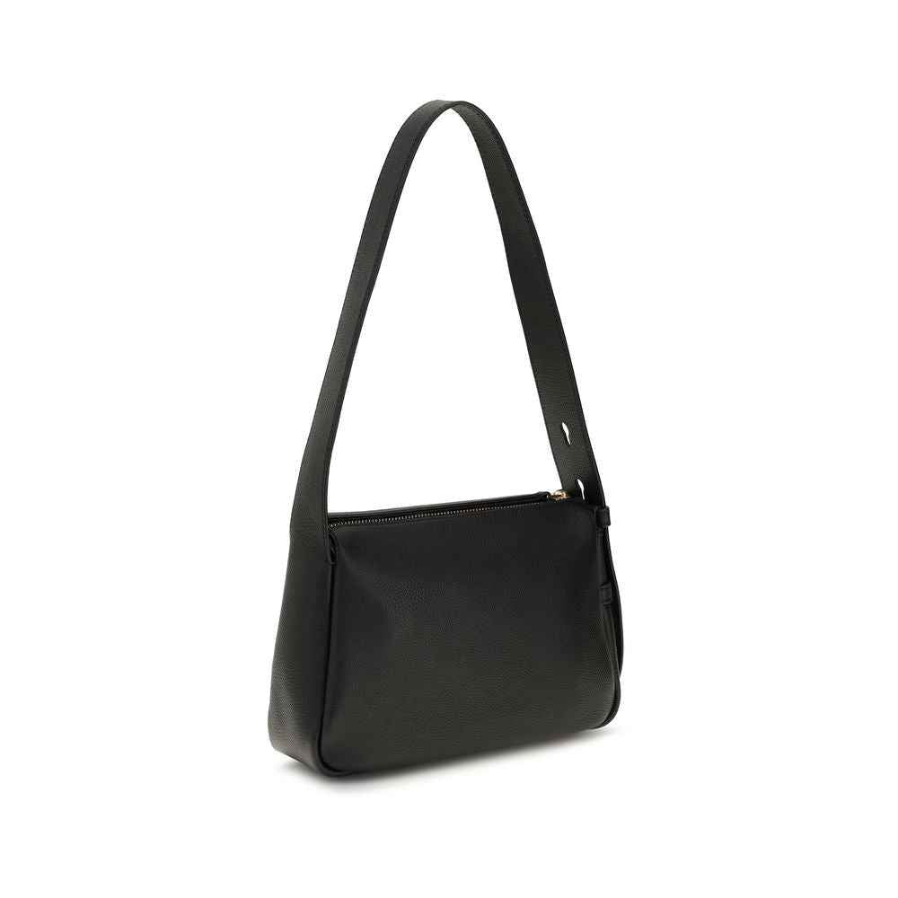 Tory Burch Black Calf Leather Bos Taurus Shoulder Bag