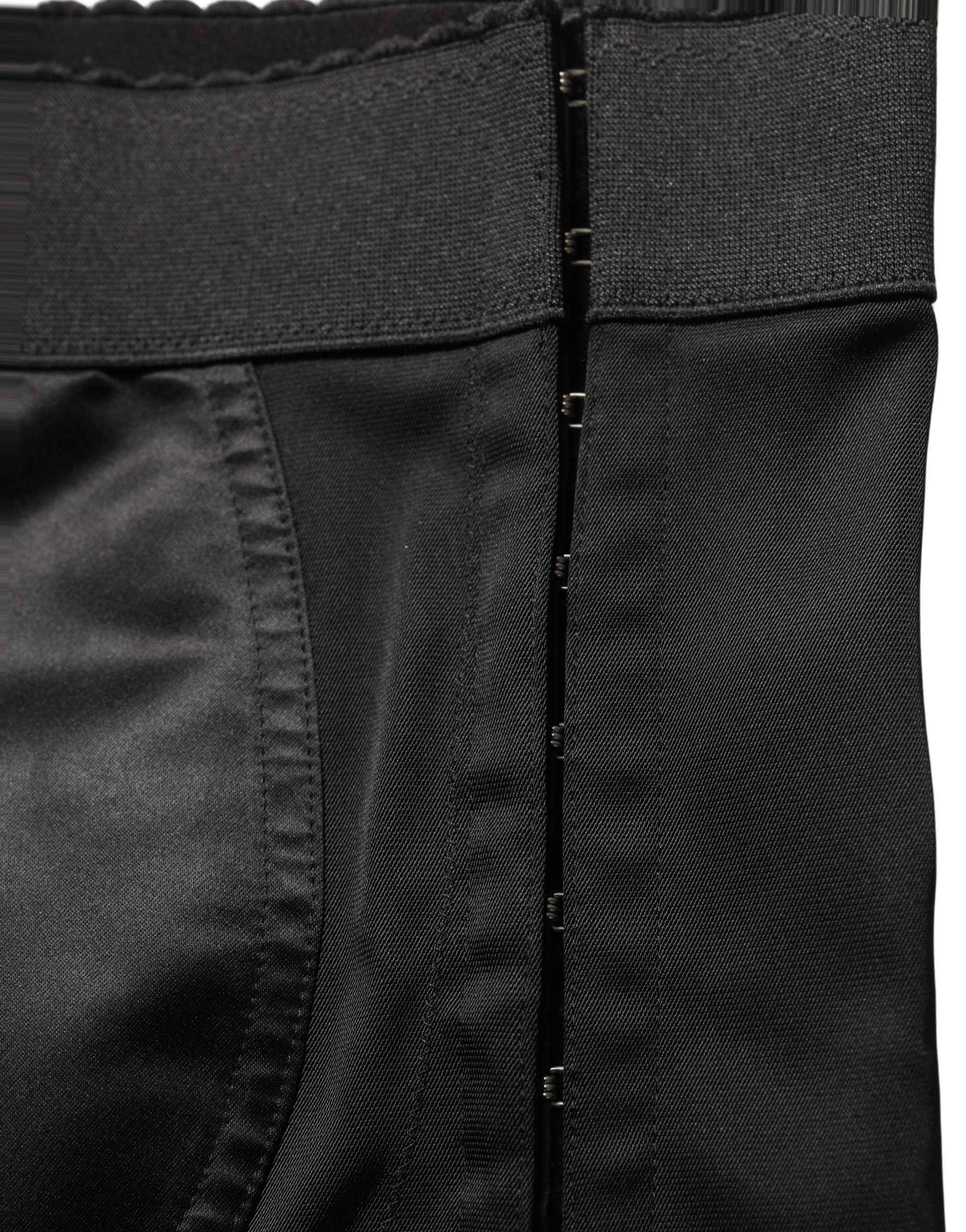 Dolce & Gabbana Black Nylon HighWaist Elastic Waistband Shorts