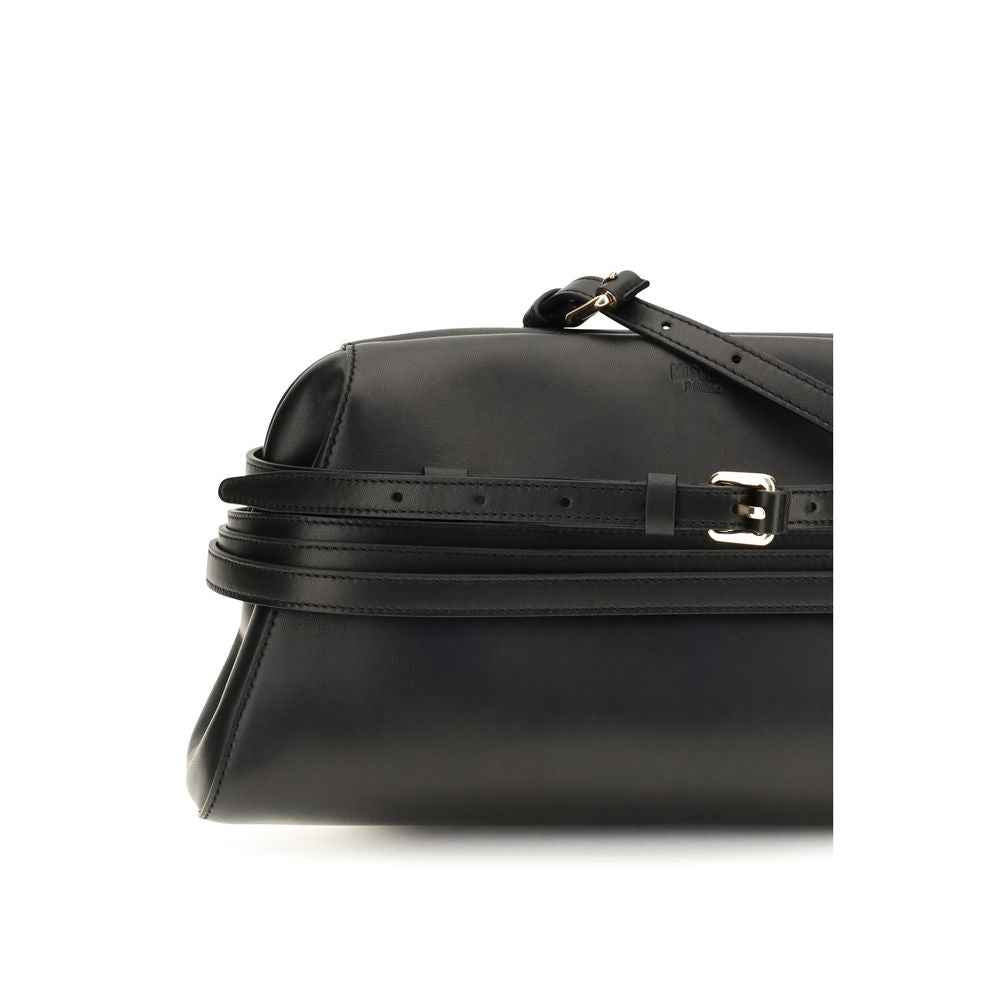 Moschino Black Goatskin Shoulder Bag