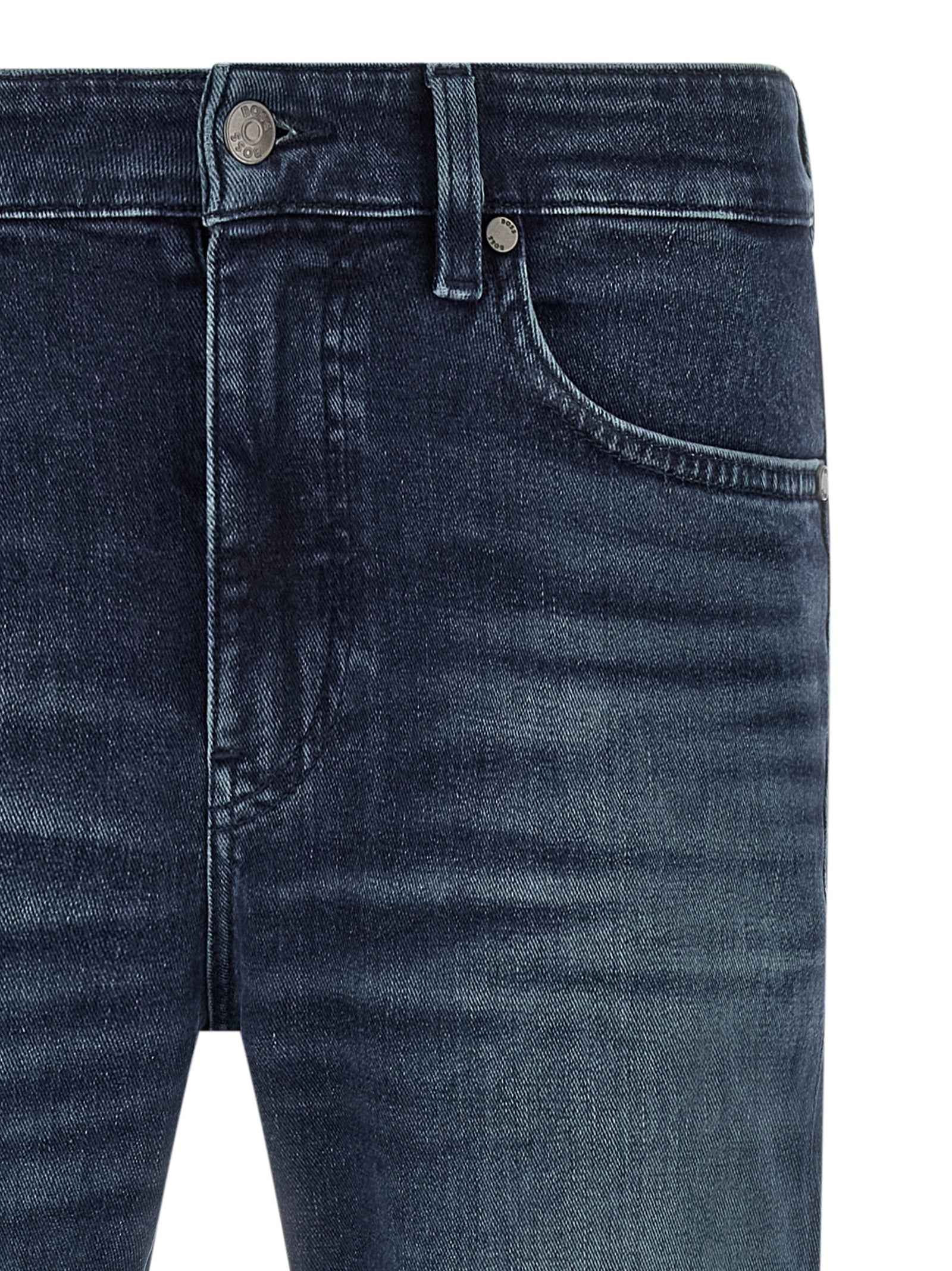 Hugo Boss Blue Cotton Tapered Jeans