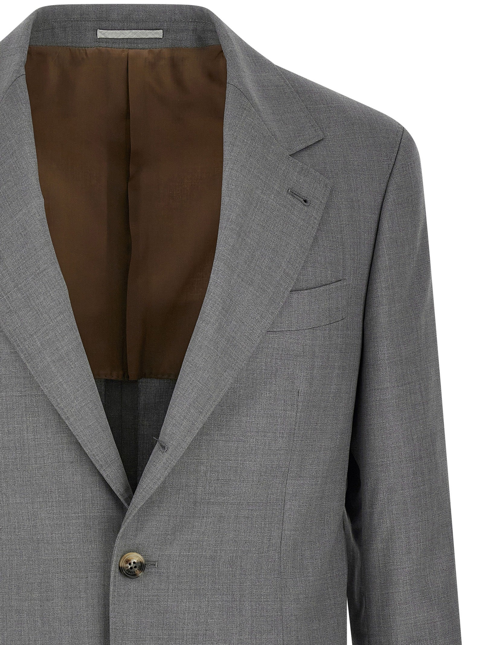 Brunello Cucinelli Gray Virgin Wool Blazer