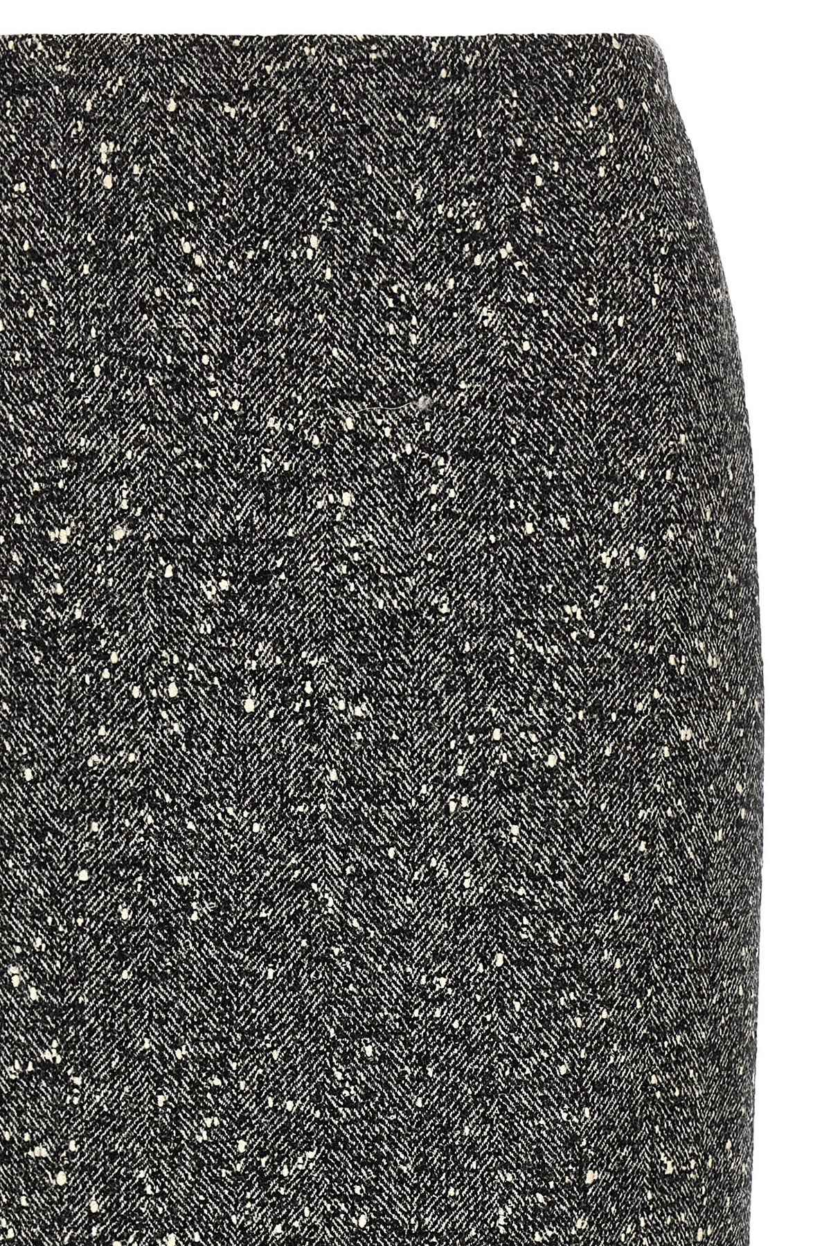 Valentino Garavani Bicolor Virgin Wool Midi Skirt