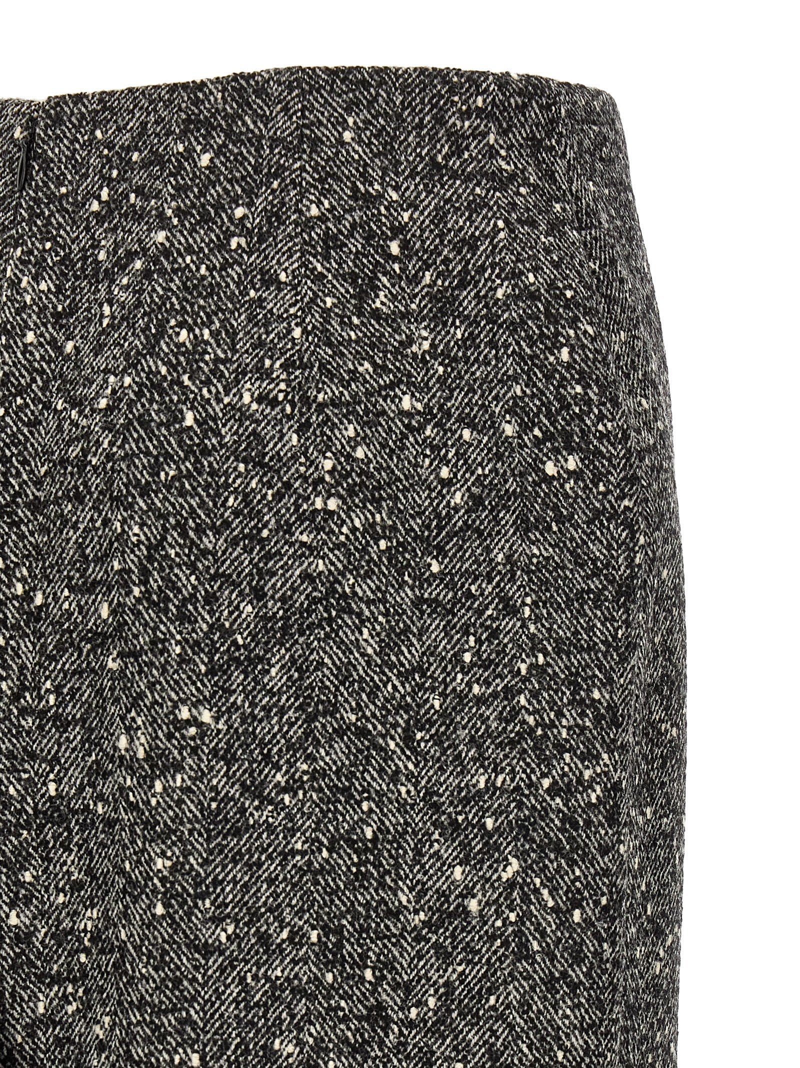 Valentino Garavani Bicolor Virgin Wool Midi Skirt