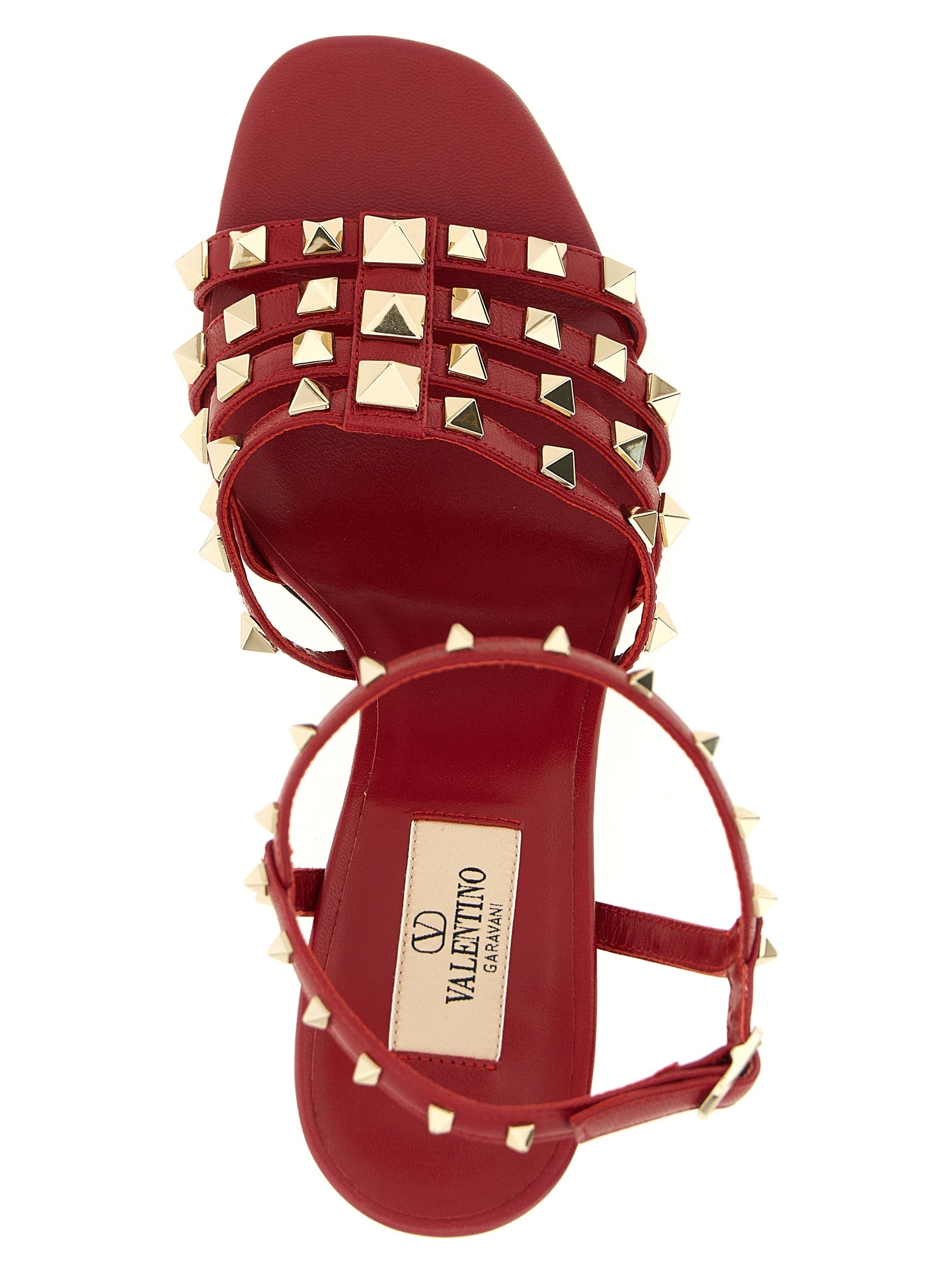 Valentino Garavani Red Calfskin Stiletto Heel Sandals