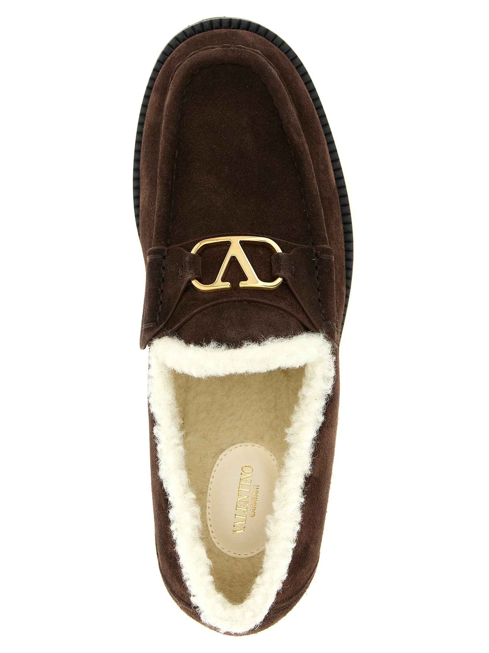 Valentino Garavani Brown Calfskin Slip-On Loafers