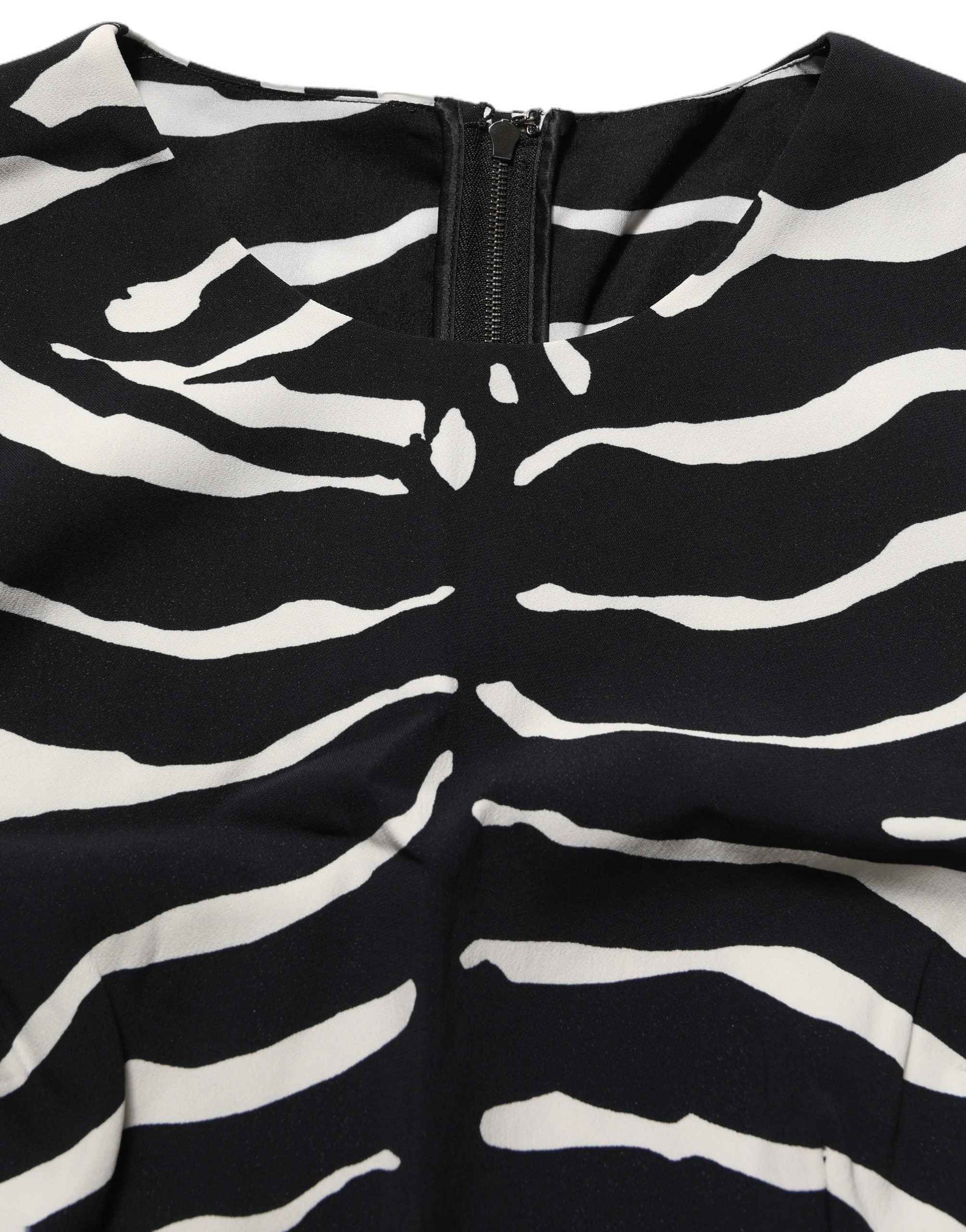 Dolce & Gabbana Black White Zebra Sleeveless Cropped Tank Top