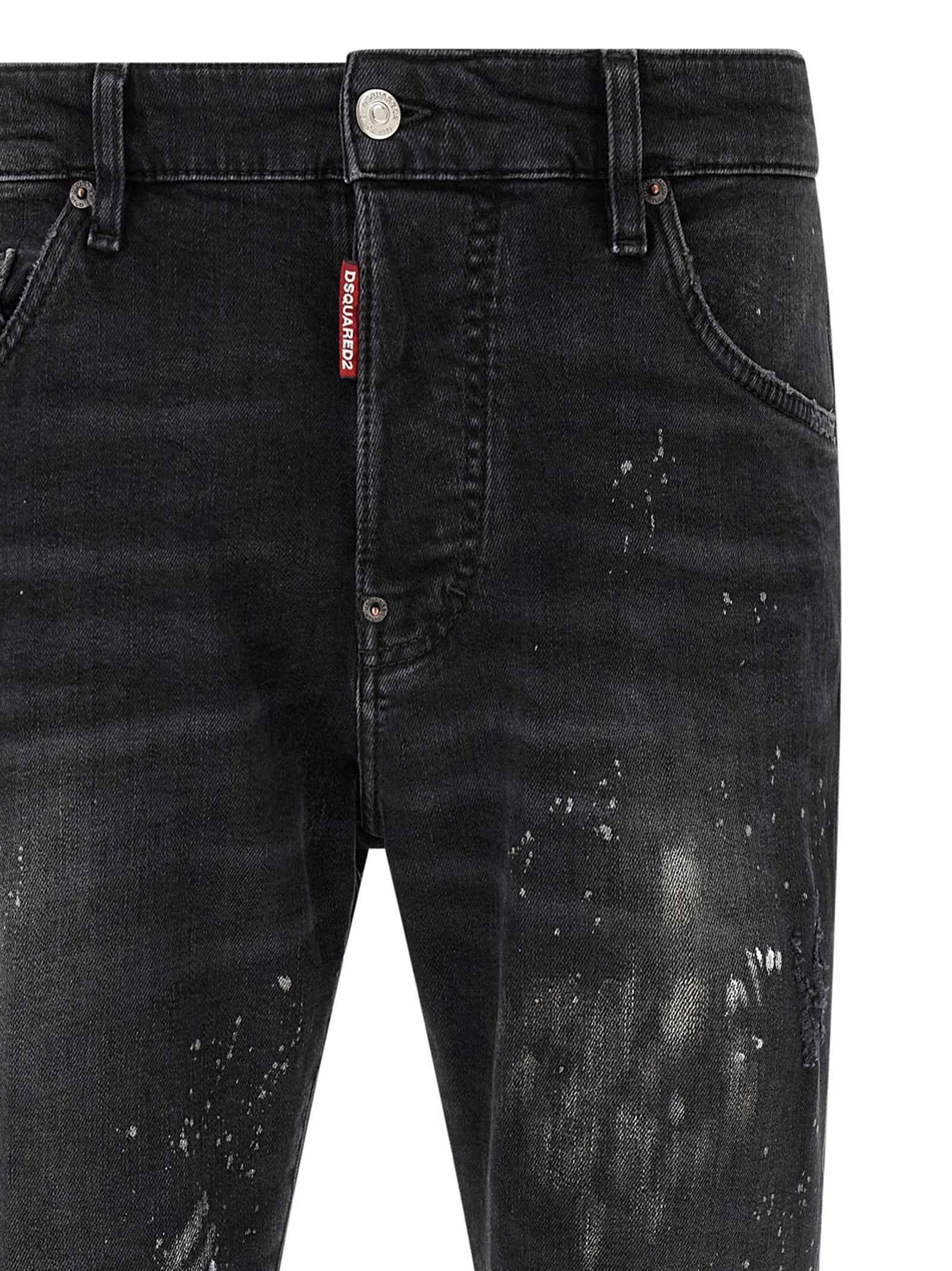 Dsquared² Black Cotton Slim Fit Jeans