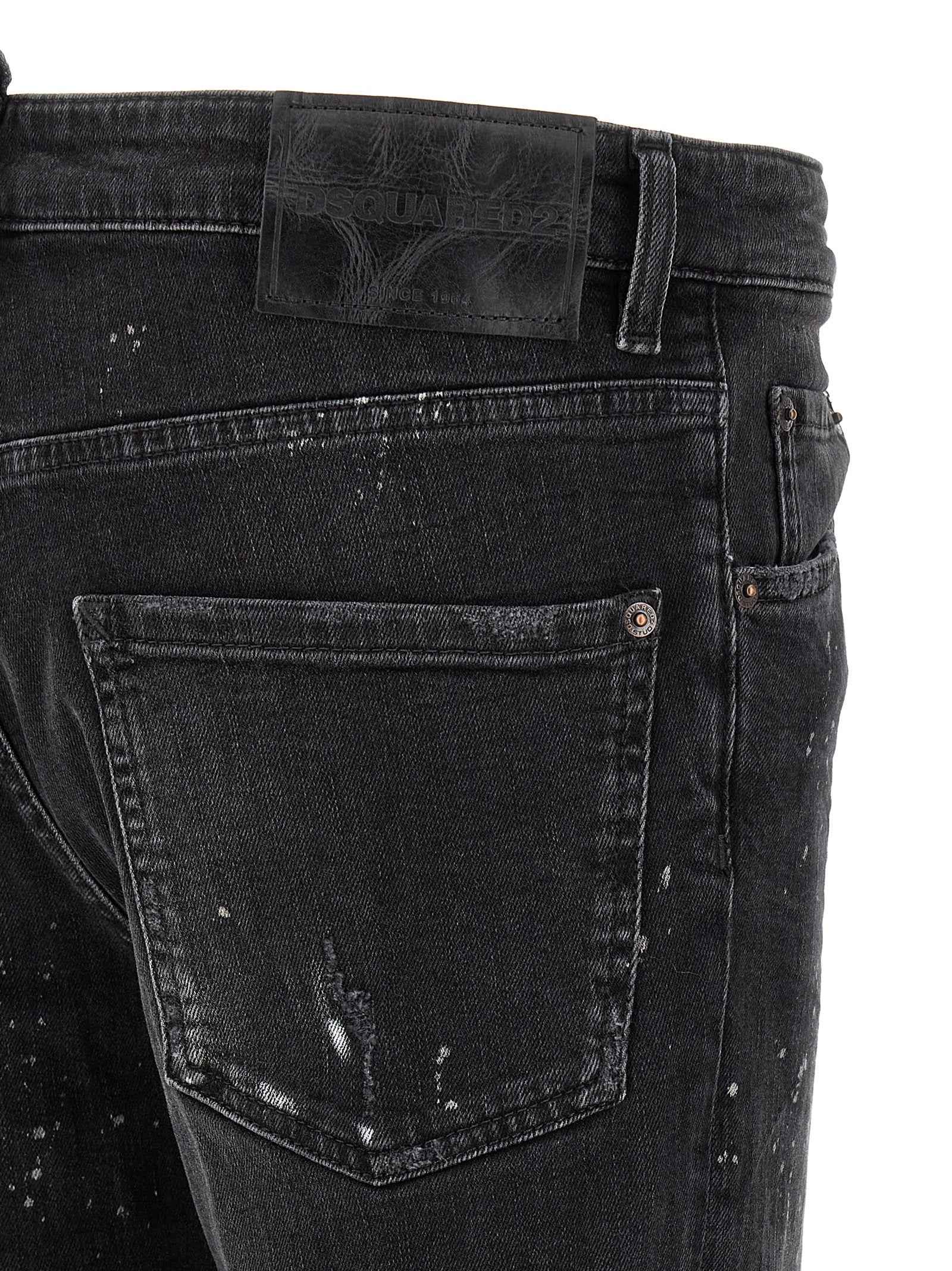 Dsquared² Black Cotton Slim Fit Jeans