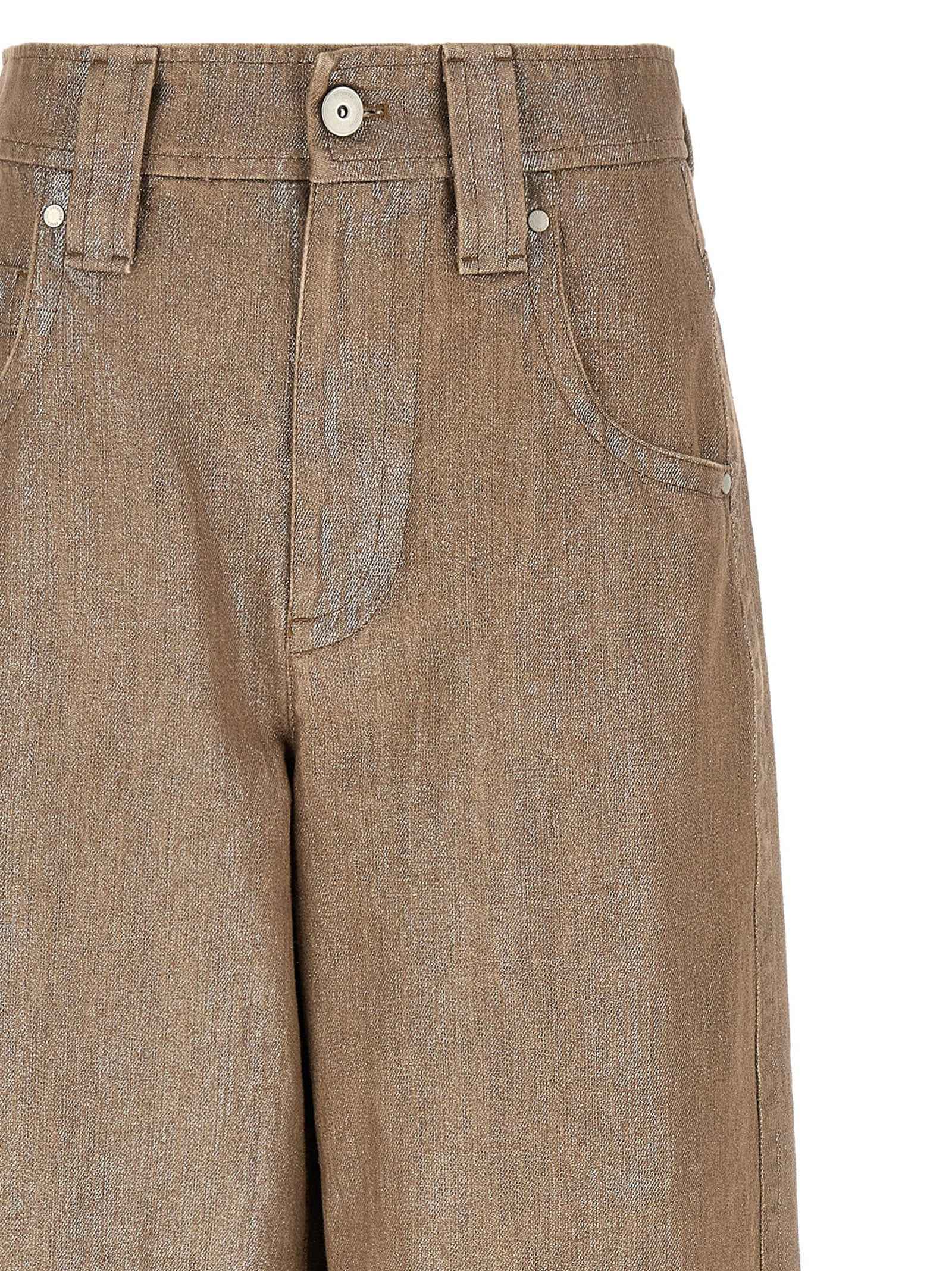 Brunello Cucinelli Beige Cotton Relaxed Fit Jeans