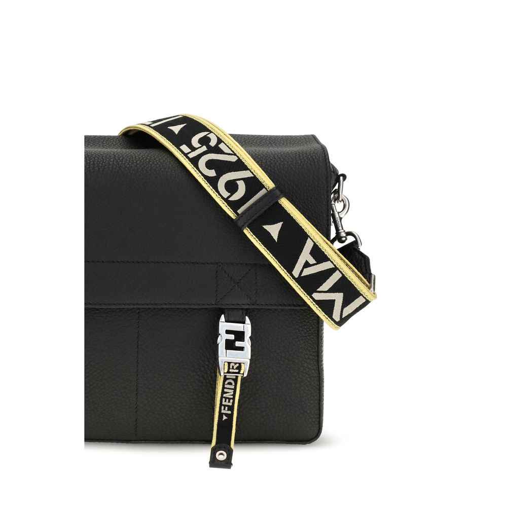 Fendi Black Calf Leather Bos Taurus Shoulder Bag