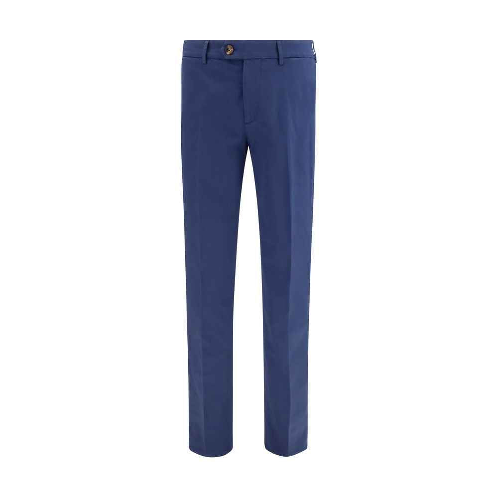 Brunello Cucinelli Blue Cotton Pants